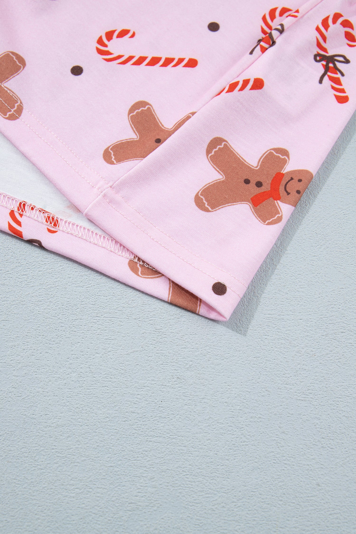 Pink Short Sleeve Placket Shell Button Elastic Waist Lounge Set-Loungewear & Sleepwear/Loungewear-[Adult]-[Female]-2022 Online Blue Zone Planet
