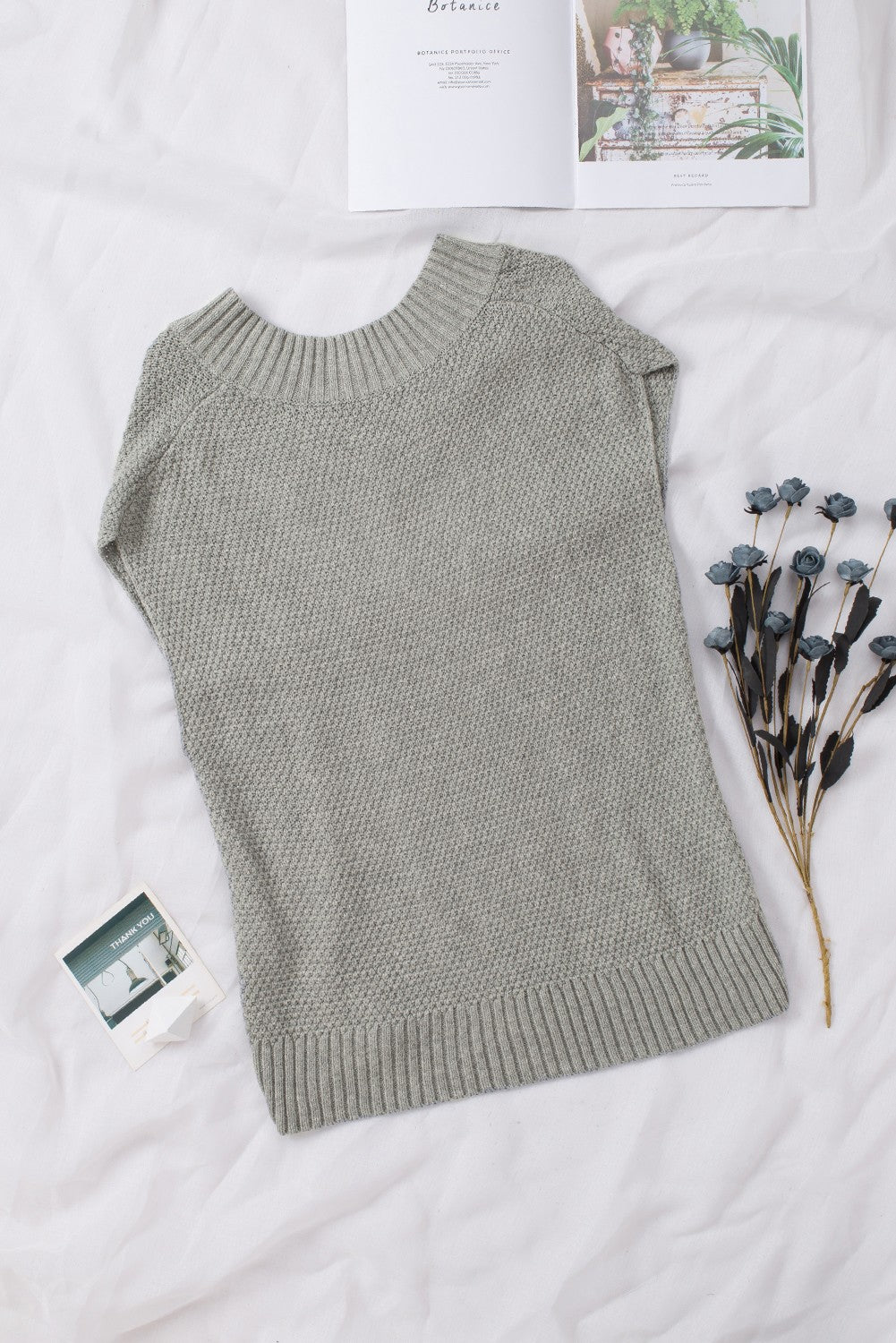 Cable-Knit V-Neck Sweater Vest-TOPS / DRESSES-[Adult]-[Female]-2022 Online Blue Zone Planet