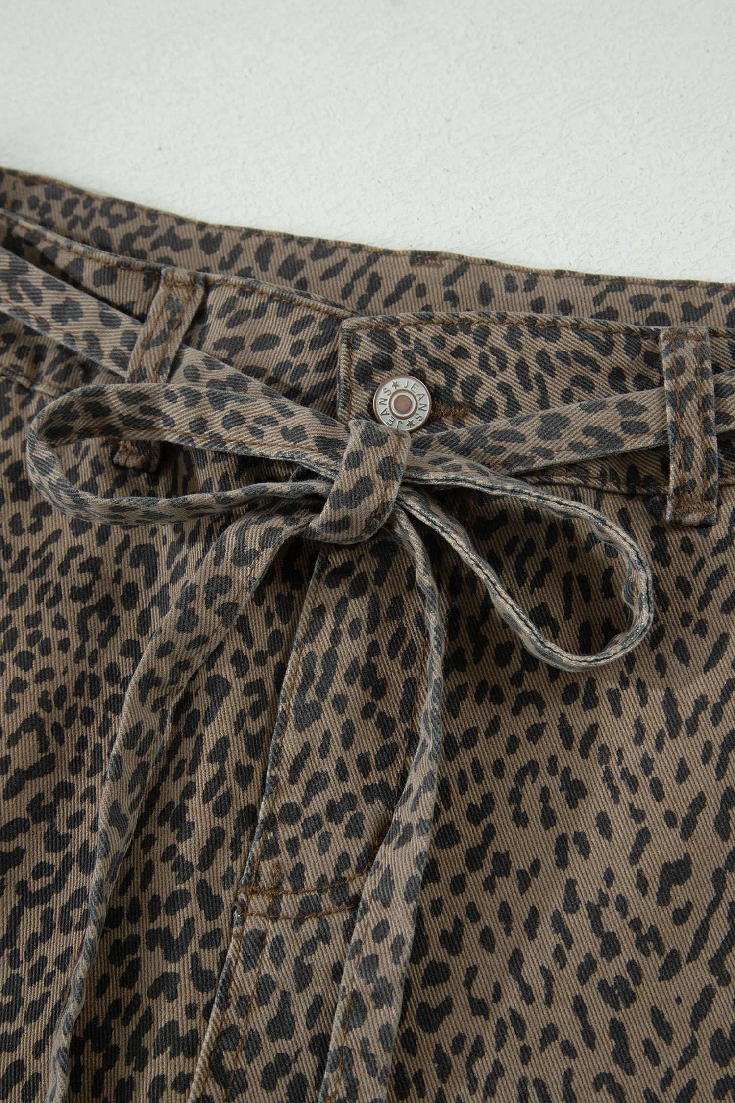 Black Leopard Print Loose Denim Shorts-Bottoms/Denim Shorts-[Adult]-[Female]-2022 Online Blue Zone Planet