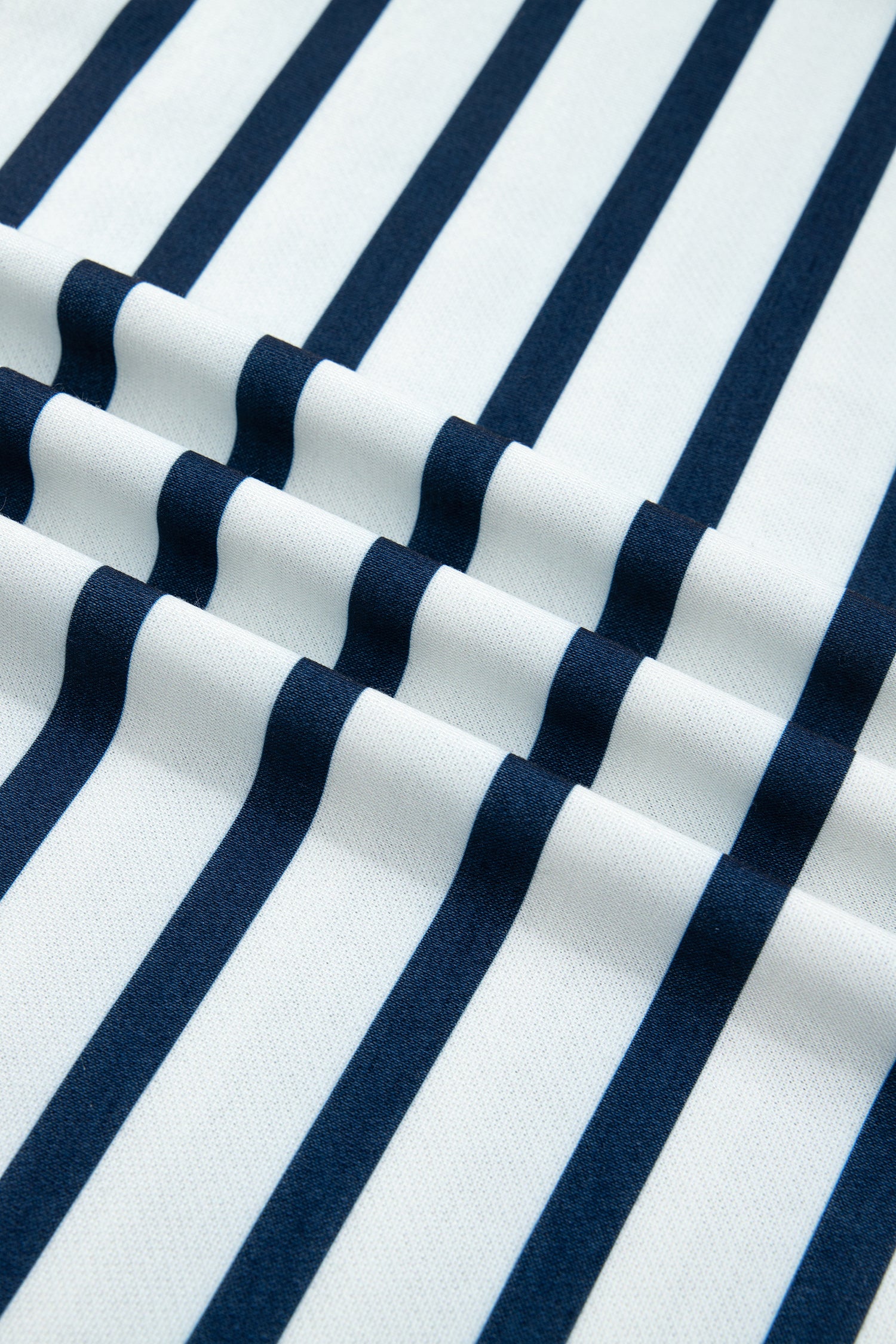 Blue Stripe Striped Ribbed Cuff Collar Pocket Loose Pant Set-Two Piece Sets/Pant Sets-[Adult]-[Female]-2022 Online Blue Zone Planet