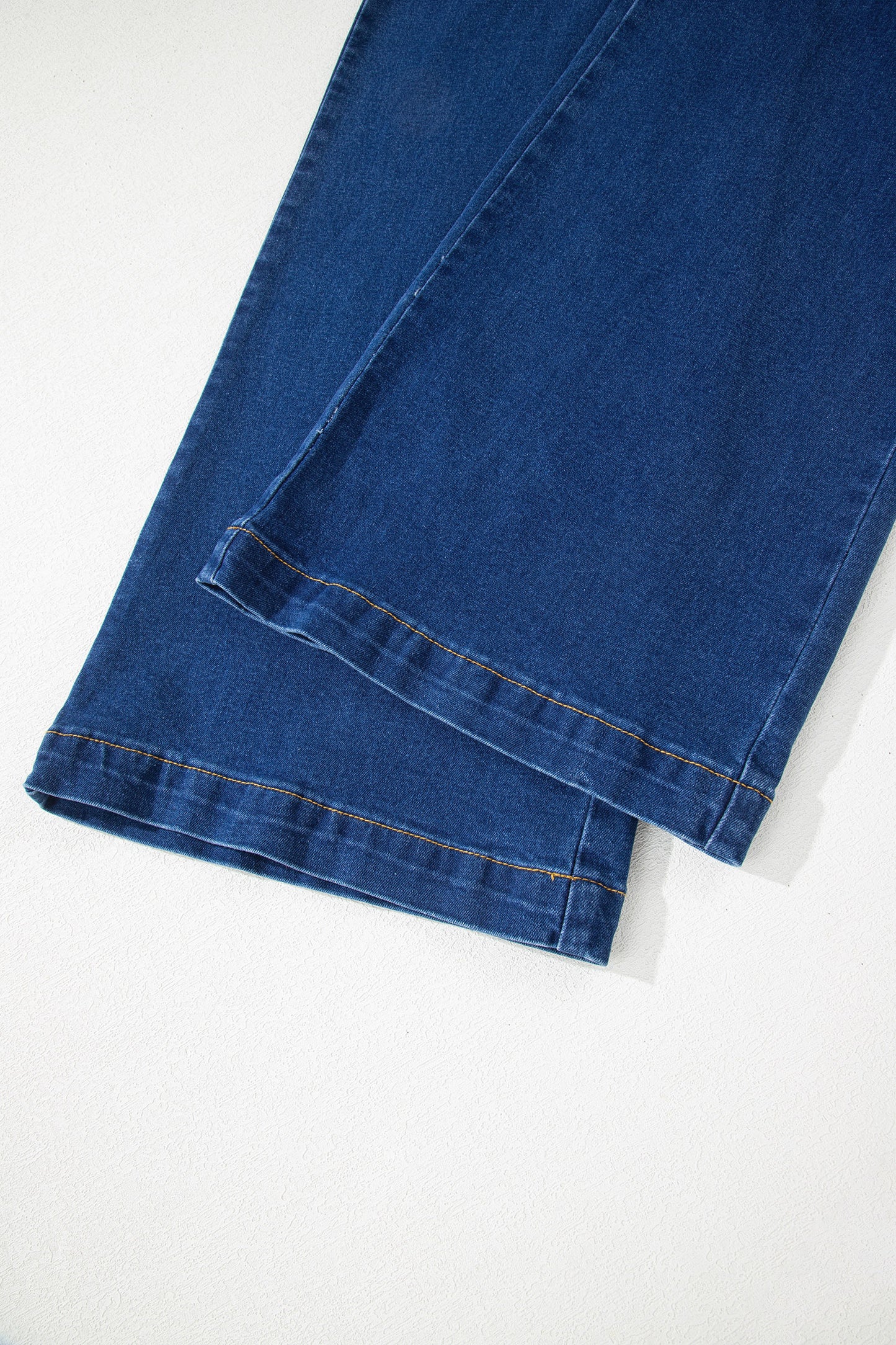 Sail Blue Hardware Decor Patched Pockets Wide Leg Denim Pants-Bottoms/Pants & Culotte-[Adult]-[Female]-2022 Online Blue Zone Planet