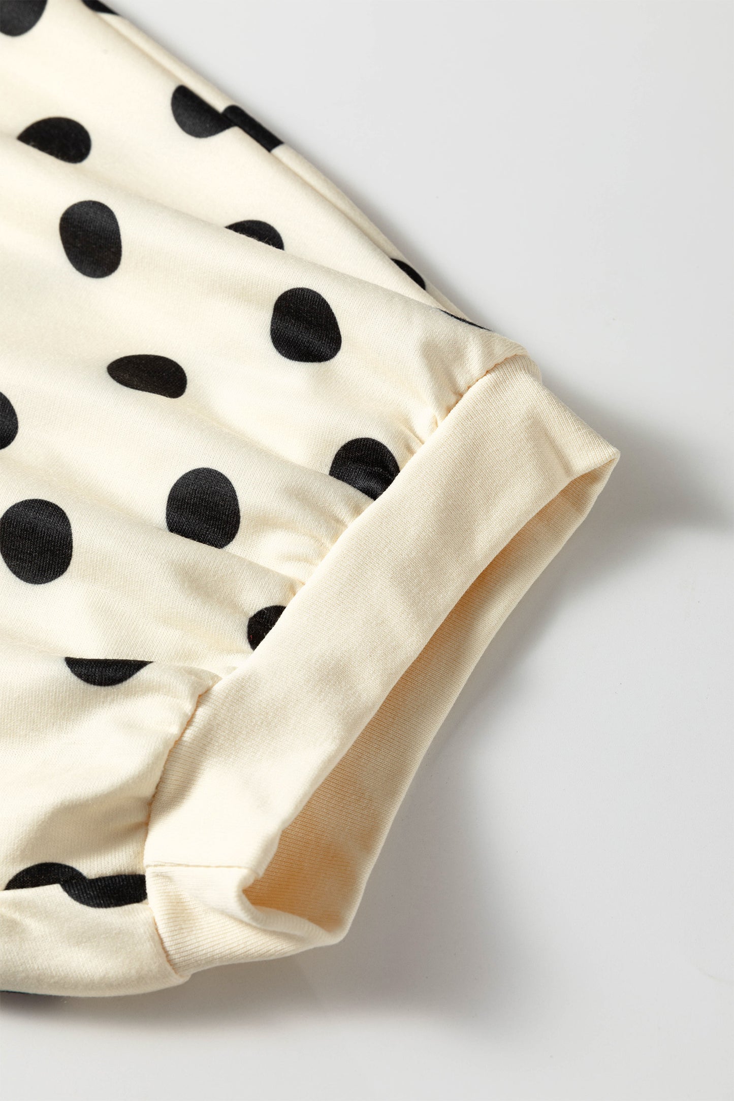 Sky Blue Polka Dot Oversized Top Drawstring Short Set-Two Piece Sets/Short Sets-[Adult]-[Female]-2022 Online Blue Zone Planet