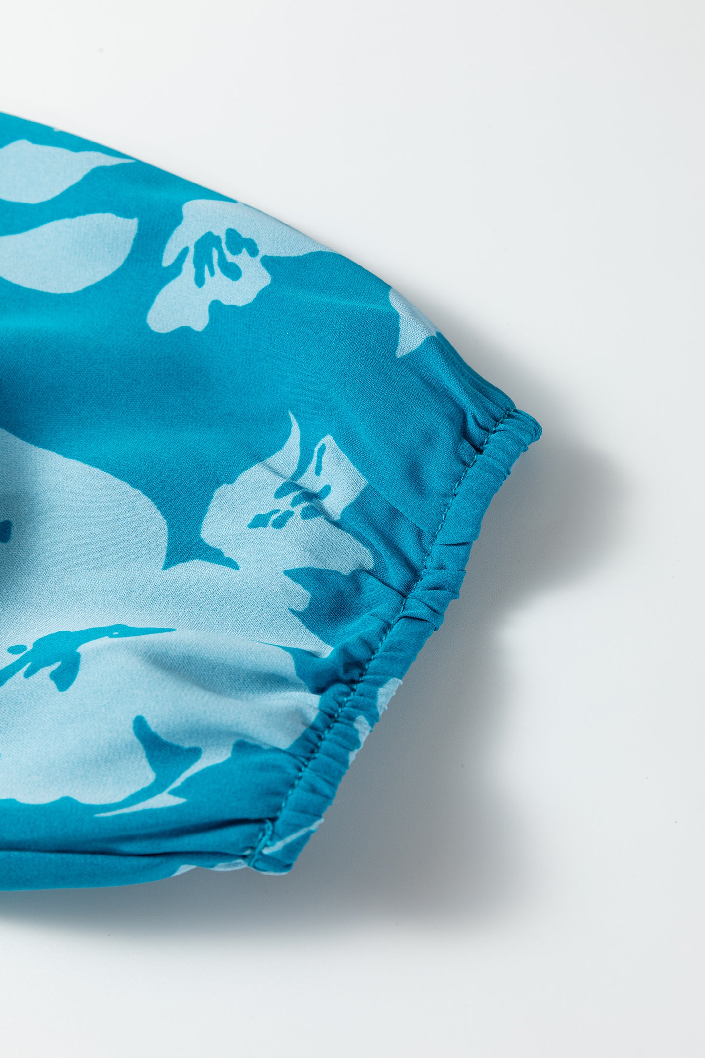 Blue Flower Half Sleeve Tiered Ruffled Mini Dress-TOPS / DRESSES-[Adult]-[Female]-2022 Online Blue Zone Planet