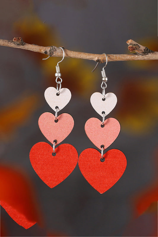 Red Valentines Day Heart Shape Tiered Dangle Earring-Accessories/Jewelry-[Adult]-[Female]-Red-ONE SIZE-2022 Online Blue Zone Planet