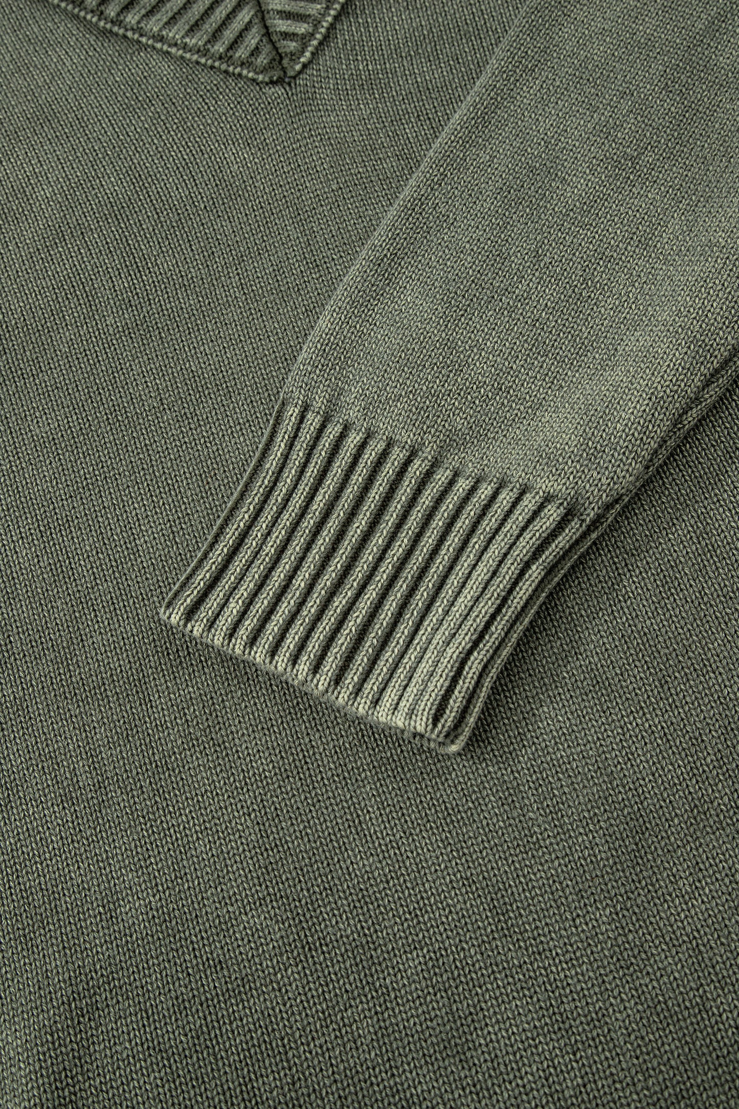 Four Leaf Clover Mineral Wash V Neck Knit Exposed Seam Drop Shoulder Loose Sweater-TOPS / DRESSES-[Adult]-[Female]-2022 Online Blue Zone Planet