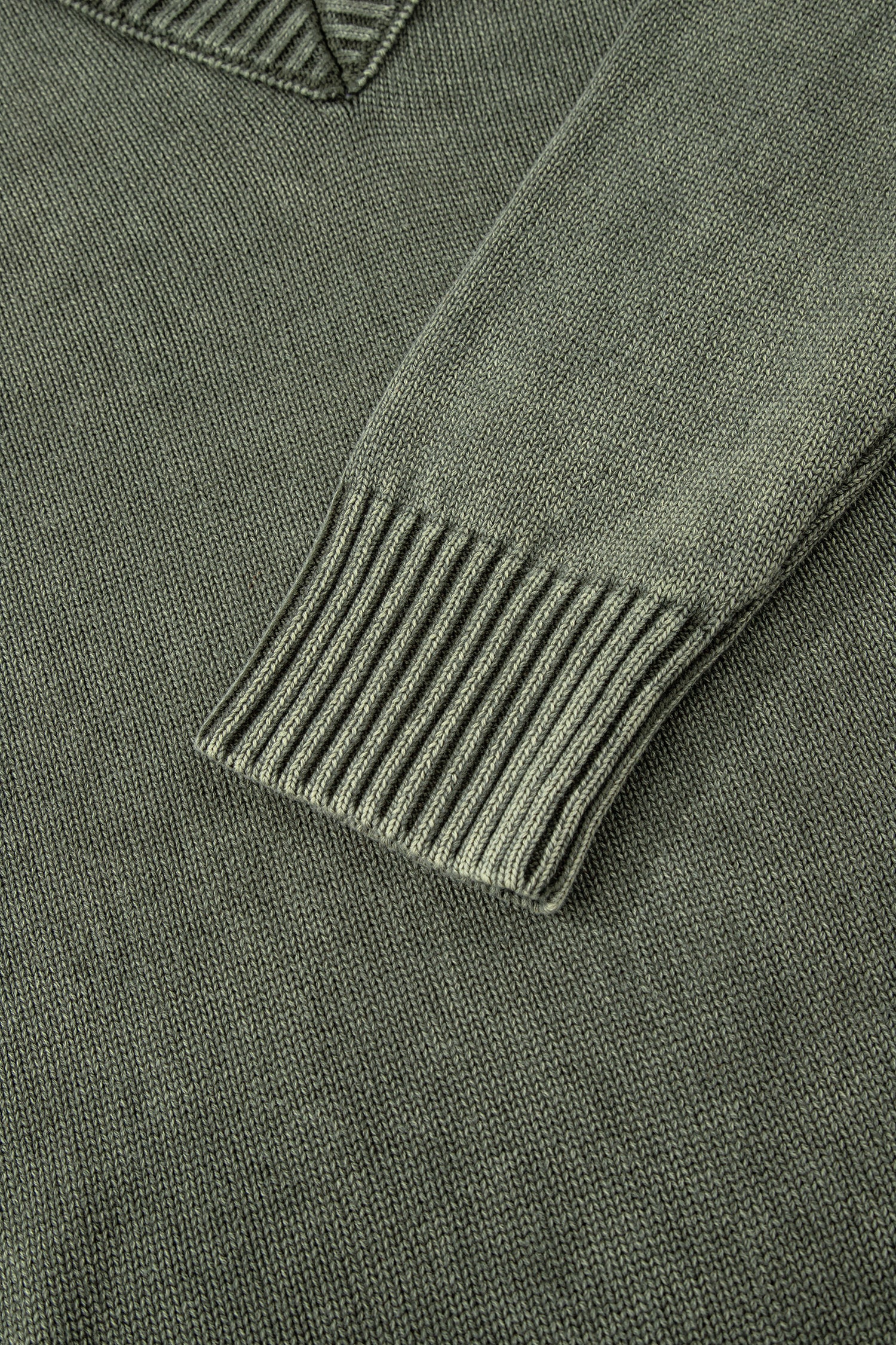 Four Leaf Clover Mineral Wash V Neck Knit Exposed Seam Drop Shoulder Loose Sweater-TOPS / DRESSES-[Adult]-[Female]-2022 Online Blue Zone Planet