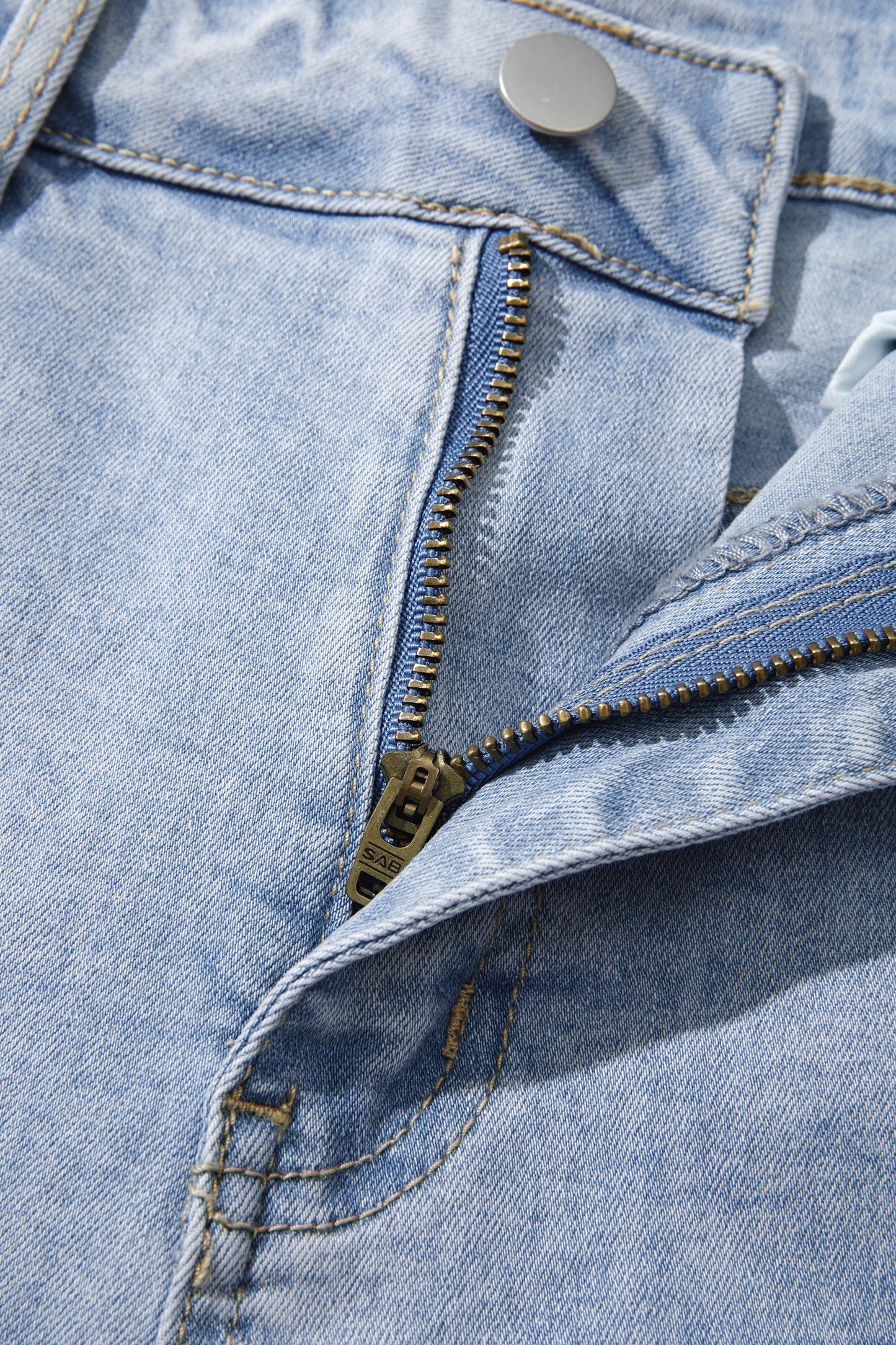 Beau Blue Lace Trim Casual Full-Length Regular Fit Jeans-Bottoms/Jeans-[Adult]-[Female]-2022 Online Blue Zone Planet