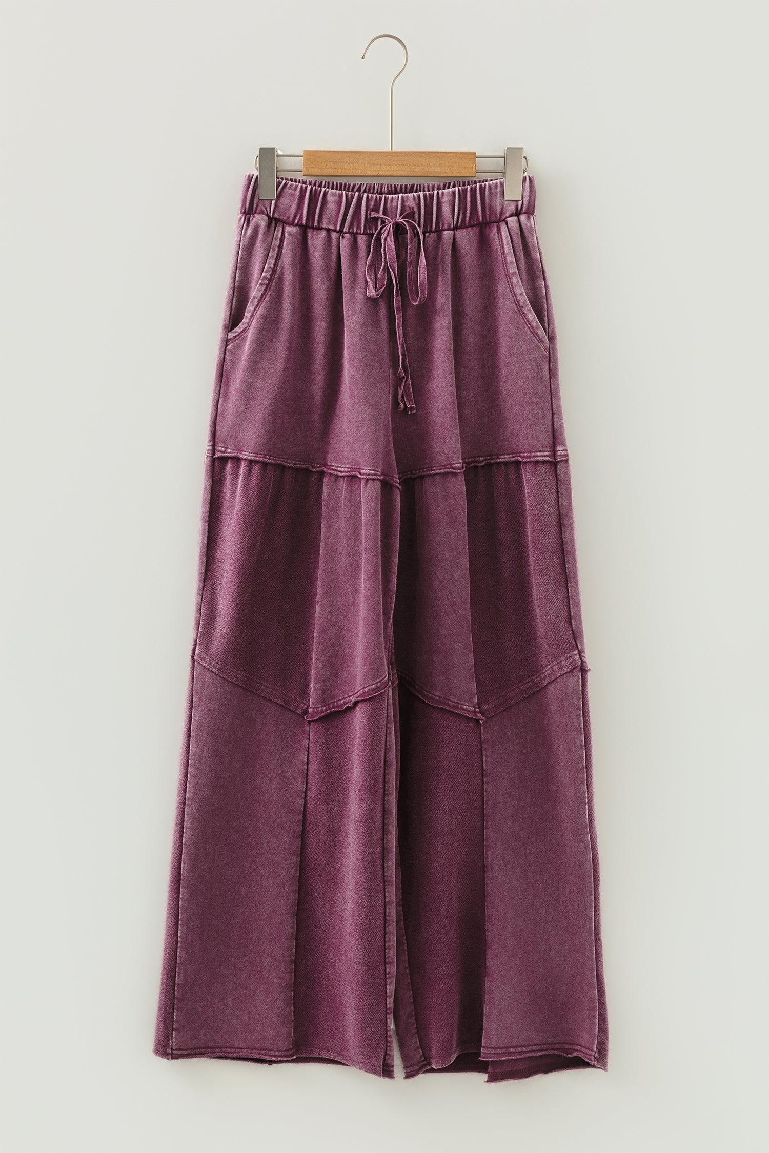 Wild Ginger Careys Mineral Wash Tiered Wide Leg Patchwork Drawstring Pants-Bottoms/Pants & Culotte-[Adult]-[Female]-2022 Online Blue Zone Planet