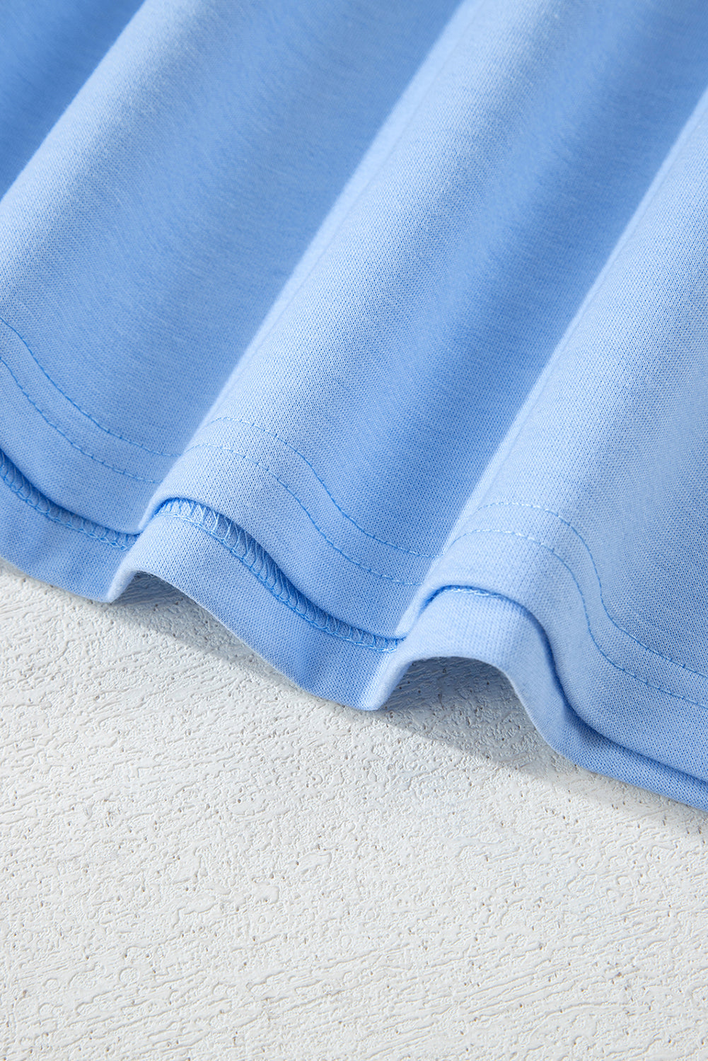 Beau Blue Striped Patch Front Casual Tee-Tops/Tops & Tees-[Adult]-[Female]-2022 Online Blue Zone Planet
