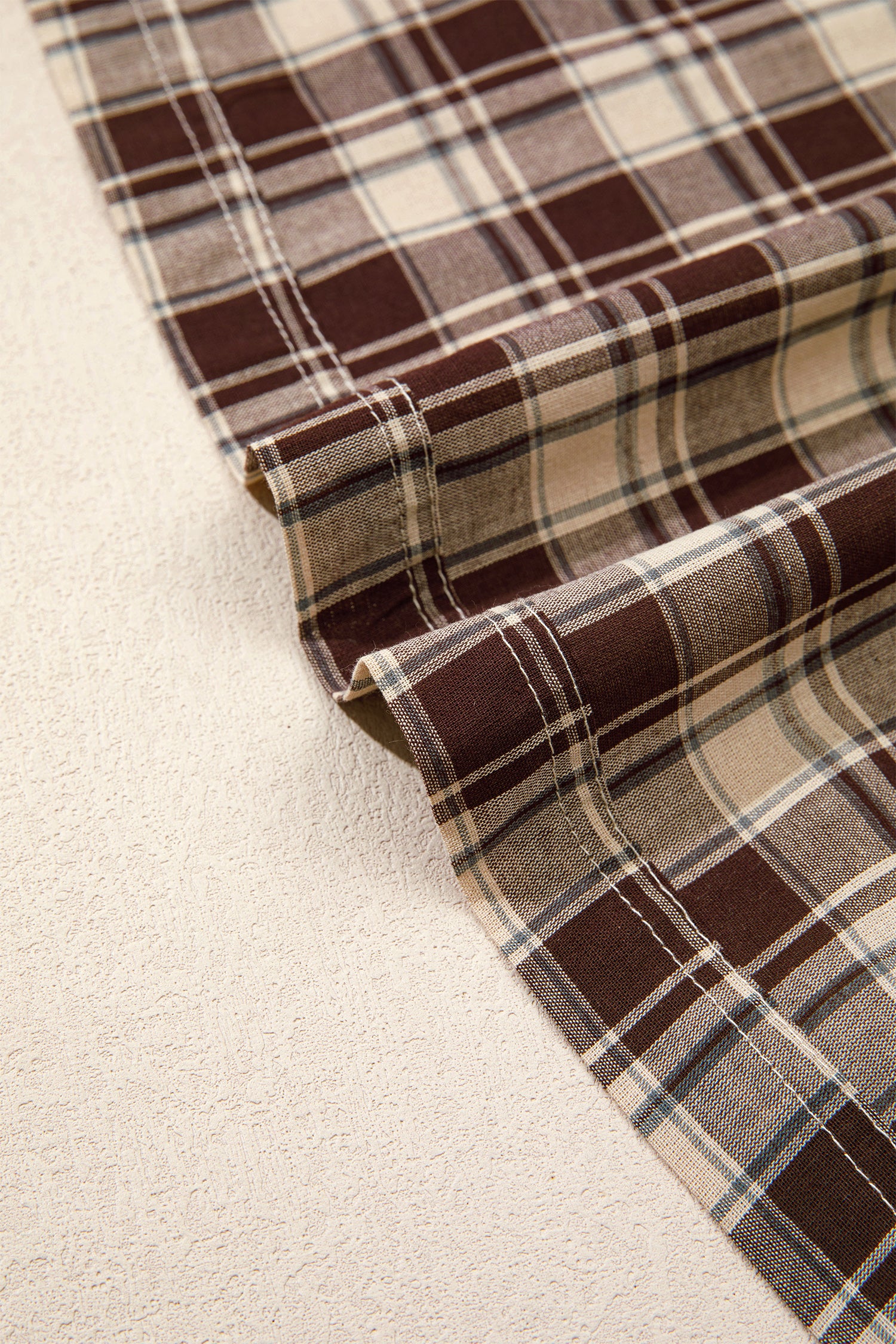 Brown Plaid Long Sleeve Short Shift Mini Dress-TOPS / DRESSES-[Adult]-[Female]-2022 Online Blue Zone Planet