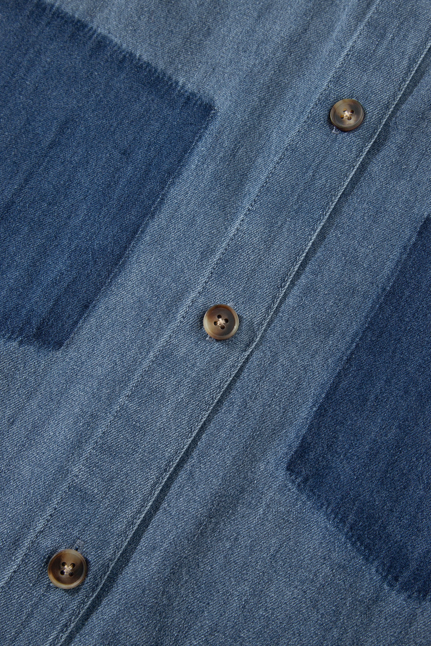Sky Blue Color Block Pocket Detail Casual Button Down Denim Shirt-Tops/Blouses & Shirts-[Adult]-[Female]-2022 Online Blue Zone Planet