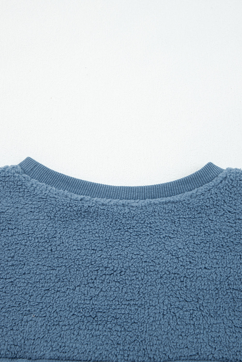 Sail Blue Fleece Drop Shoulder Exposed Seam Patchwork Casual Sweatshirt-Tops/Sweatshirts & Hoodies-[Adult]-[Female]-2022 Online Blue Zone Planet