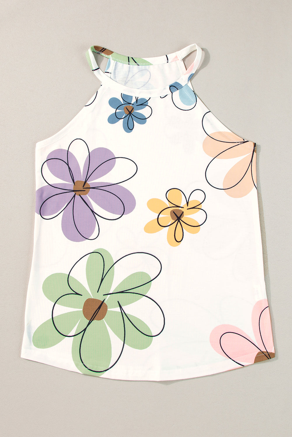 Black Sweet Floral Tank Top-Tops/Tank Tops-[Adult]-[Female]-2022 Online Blue Zone Planet