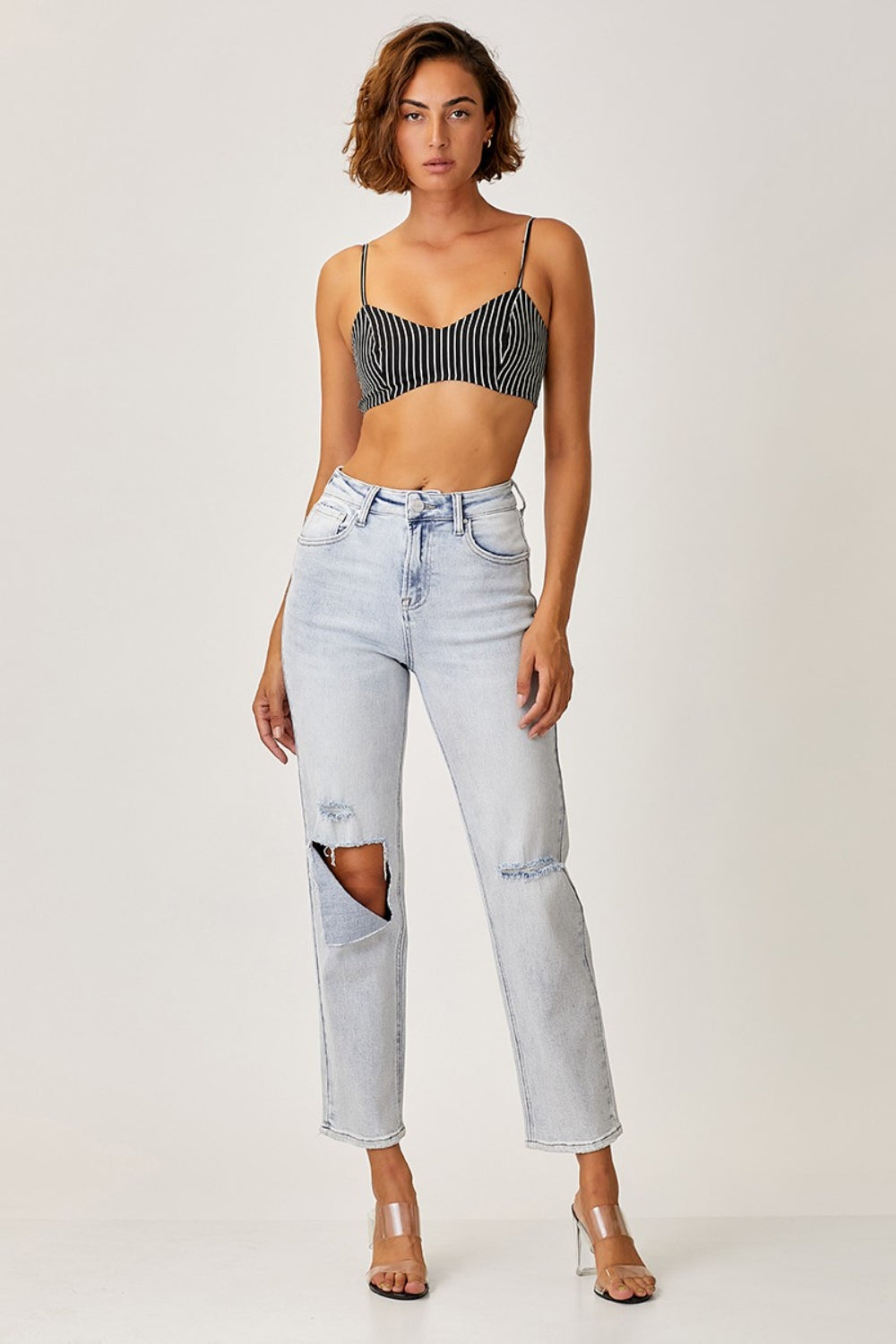 RISEN High Rise Distressed Relaxed Jeans-TOPS / DRESSES-[Adult]-[Female]-2022 Online Blue Zone Planet