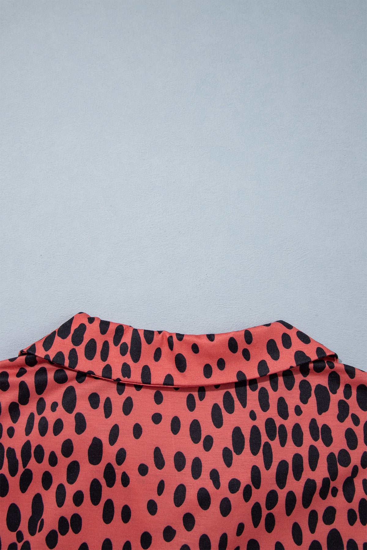Red Leopard Print Long Sleeve V Neck Plus Size Midi Dress-TOPS / DRESSES-[Adult]-[Female]-2022 Online Blue Zone Planet