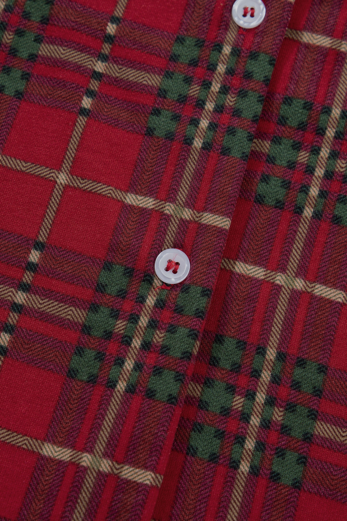 Red Plus Size Plaid Short Sleeve Shirt Loose Pants 2pcs Pajama Set-Plus Size/Plus Size Loungewear-[Adult]-[Female]-2022 Online Blue Zone Planet