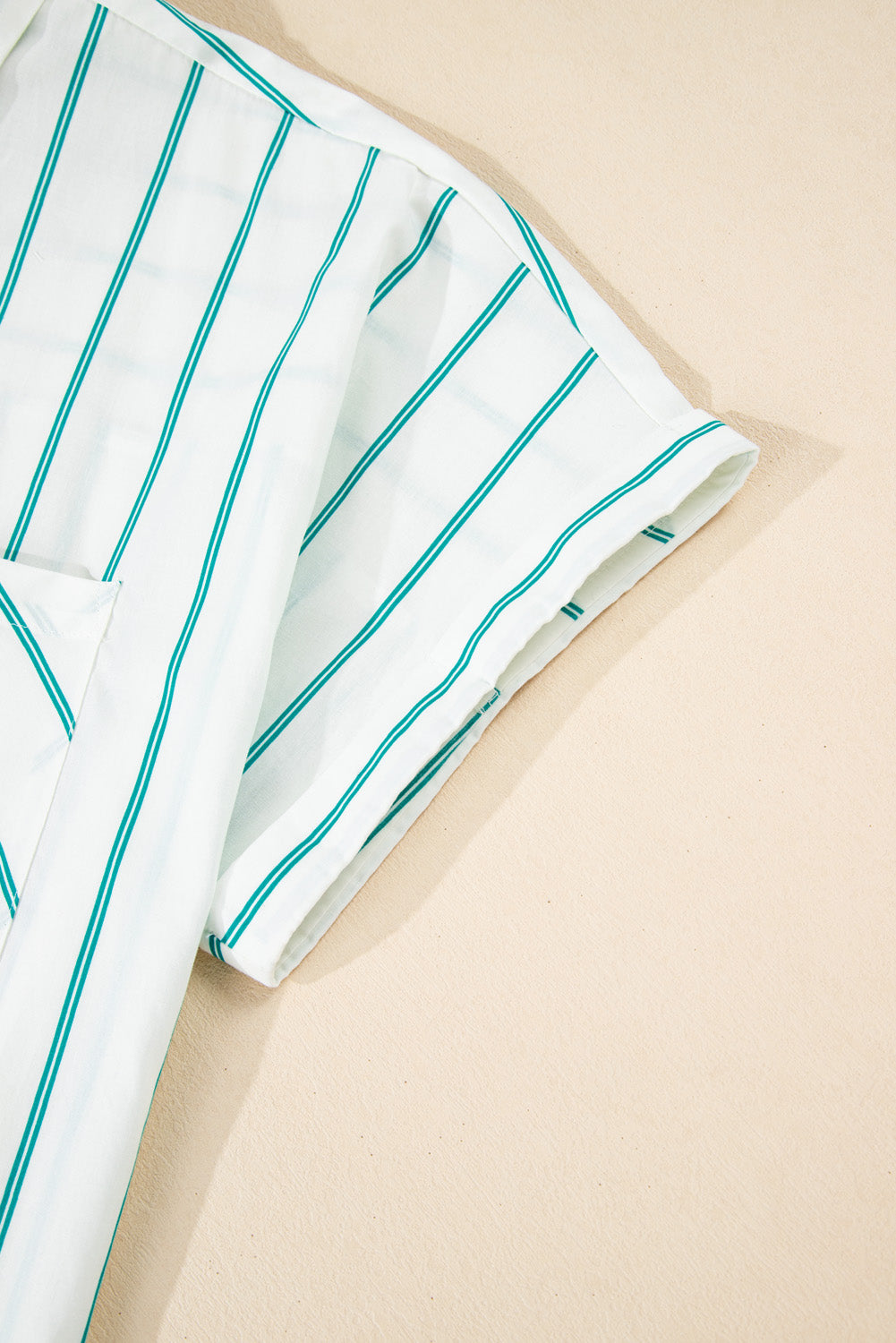 Green Stripe Plus Size St Patricks Day Short Sleeve Buttoned Shirt Dress-TOPS / DRESSES-[Adult]-[Female]-2022 Online Blue Zone Planet