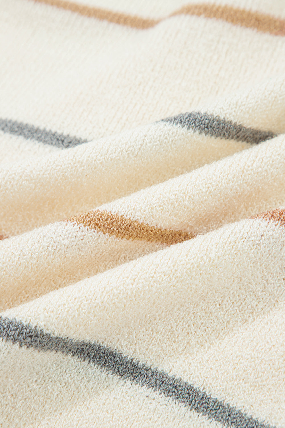 Multicolour Striped Buttoned Front V Neck Drop Shoulder Cardigan Sweater-Sweaters & Cardigans/Cardigans-[Adult]-[Female]-2022 Online Blue Zone Planet