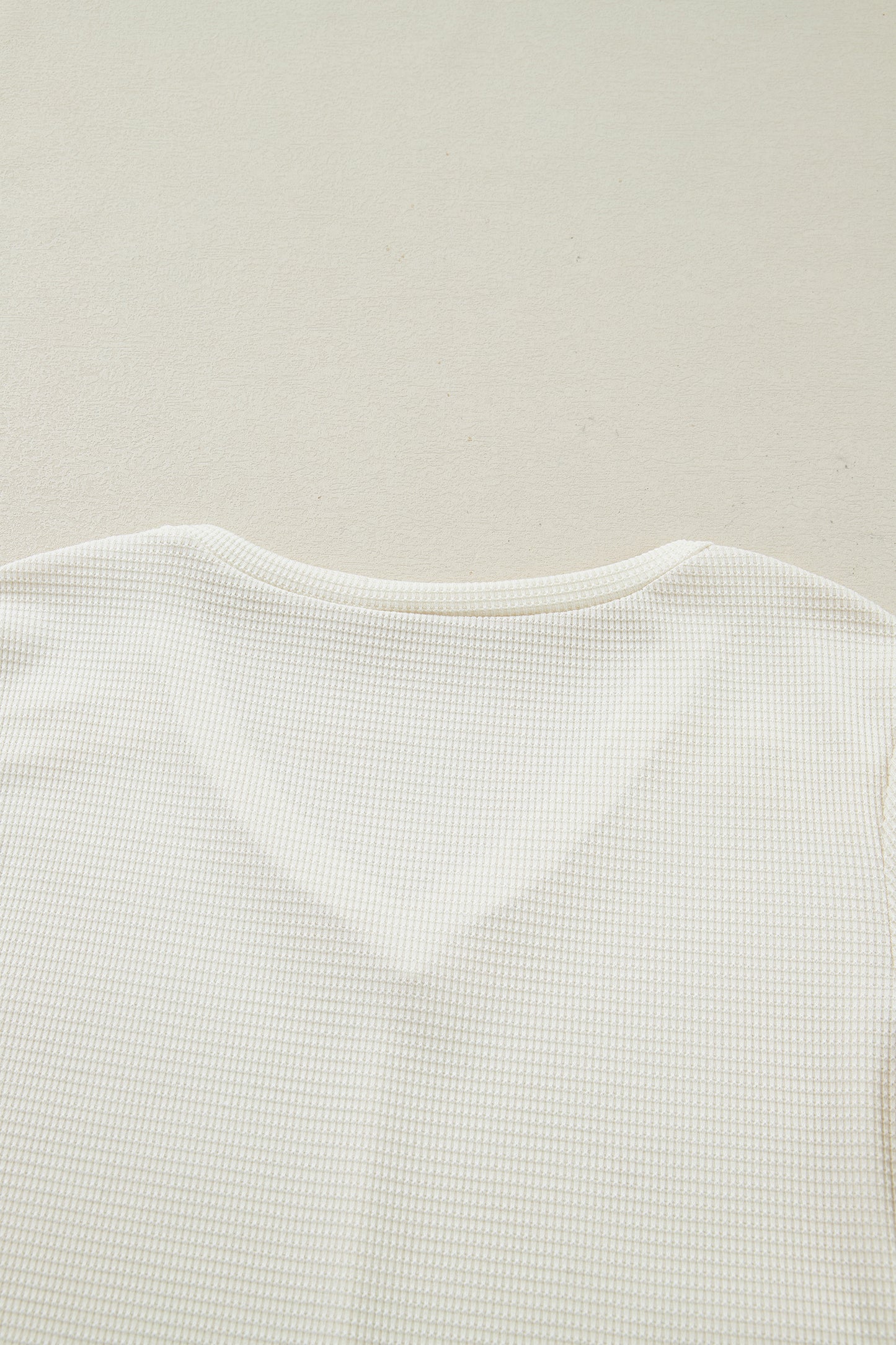 Beige Thermal Knit Lace Ruched Patchwork Long Sleeve V Neck Top-Tops/Long Sleeve Tops-[Adult]-[Female]-2022 Online Blue Zone Planet