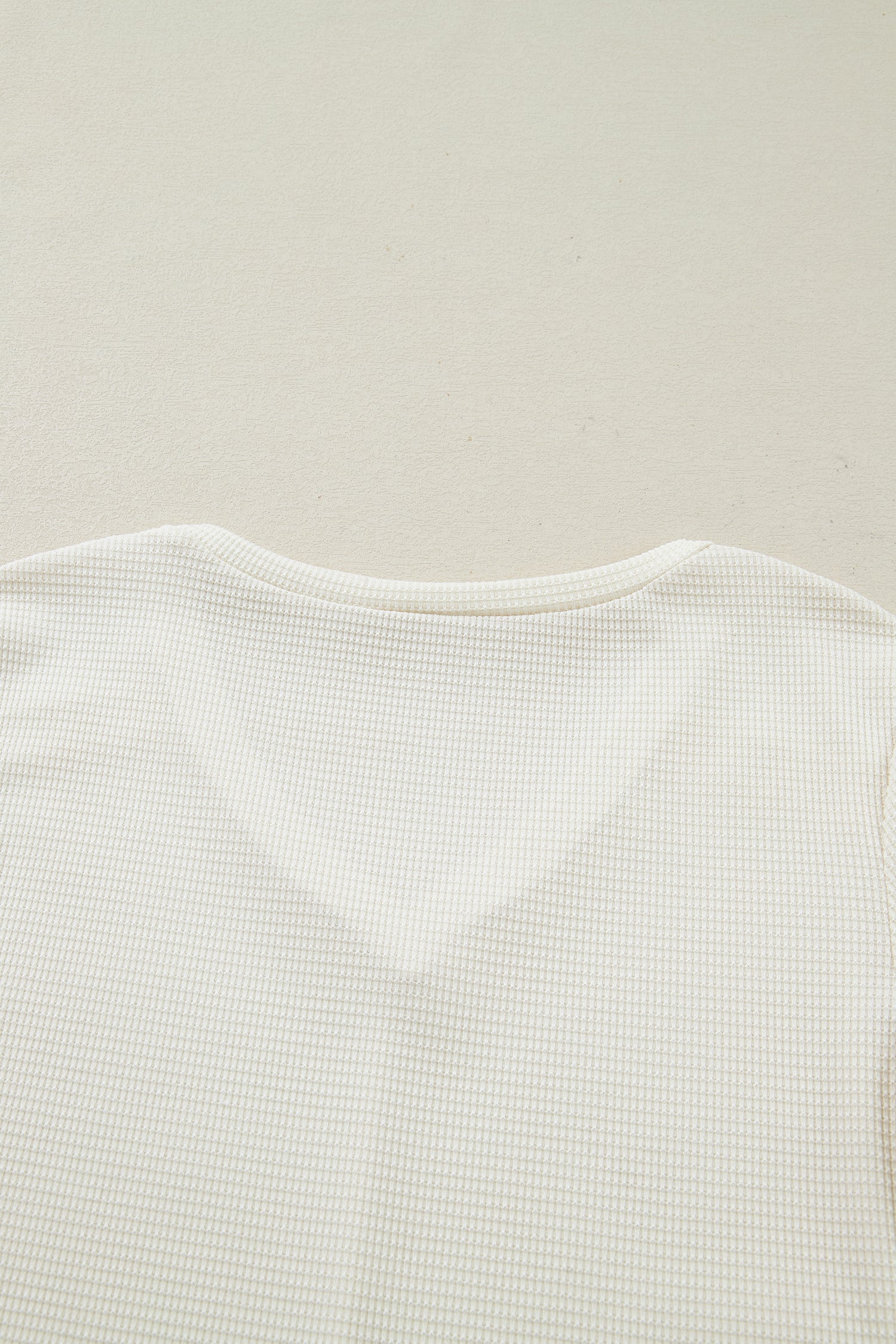 Beige Thermal Knit Lace Ruched Patchwork Long Sleeve V Neck Top-Tops/Long Sleeve Tops-[Adult]-[Female]-2022 Online Blue Zone Planet