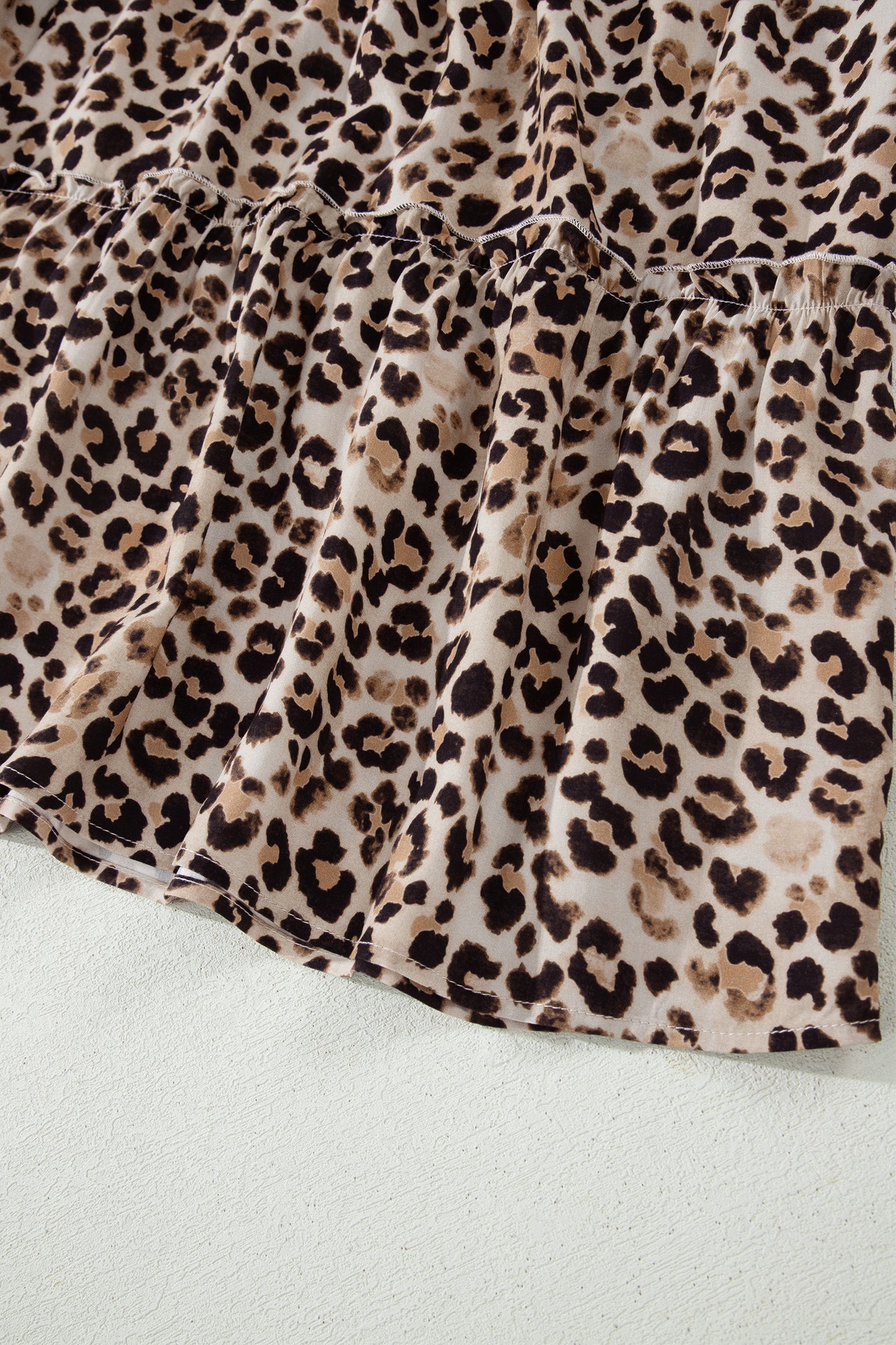 Brown Ruffled Straps Smocked Tiered Leopard Maxi Dress-TOPS / DRESSES-[Adult]-[Female]-2022 Online Blue Zone Planet
