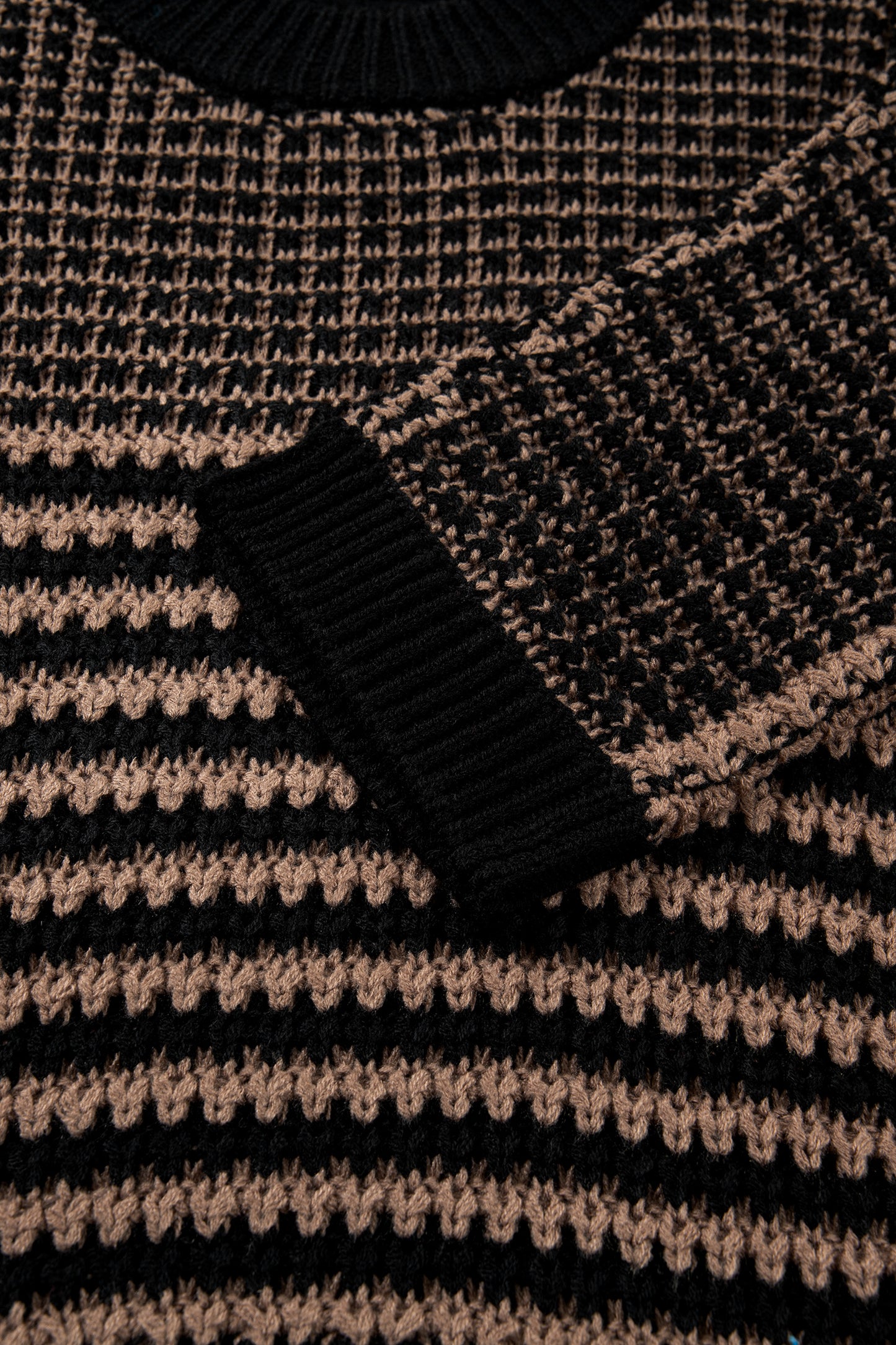 Black Stripe 3/4 Draped Sleeve Slouchy Sweater-TOPS / DRESSES-[Adult]-[Female]-2022 Online Blue Zone Planet