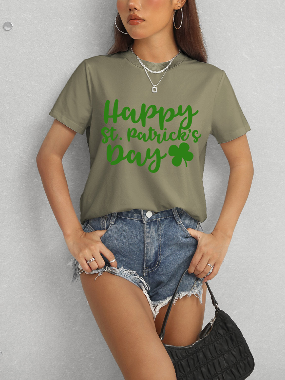 HAPPY ST. PATRICK'S DAY Short Sleeve T-Shirt-TOPS / DRESSES-[Adult]-[Female]-2022 Online Blue Zone Planet