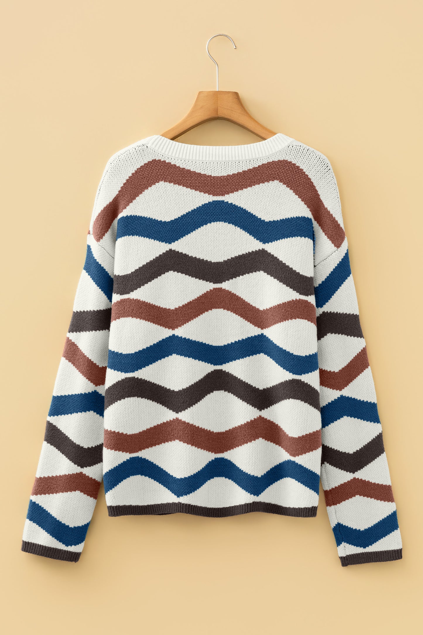 Multicolour Retro Wave Print Western Sweater-TOPS / DRESSES-[Adult]-[Female]-2022 Online Blue Zone Planet