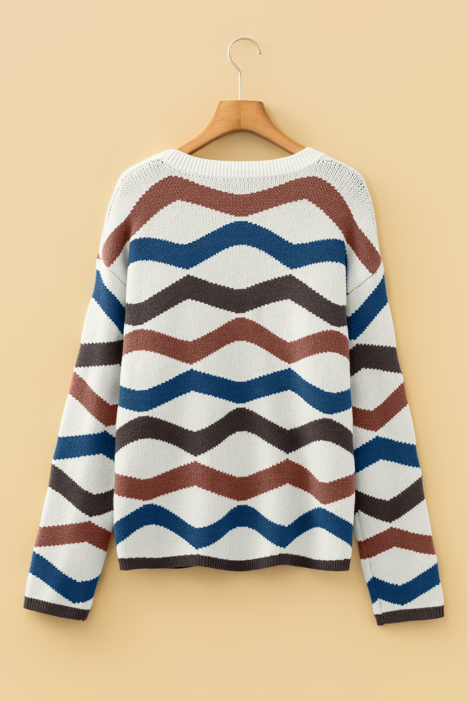 Multicolour Retro Wave Print Western Sweater-TOPS / DRESSES-[Adult]-[Female]-2022 Online Blue Zone Planet