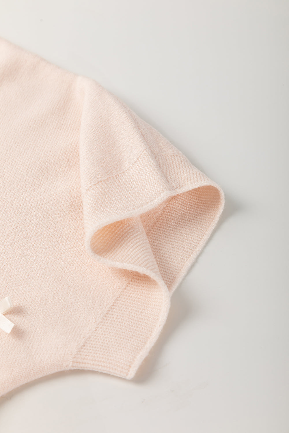 Oatmeal Pearl Bow Embellished Dolman Short Sleeve Sweater-TOPS / DRESSES-[Adult]-[Female]-2022 Online Blue Zone Planet