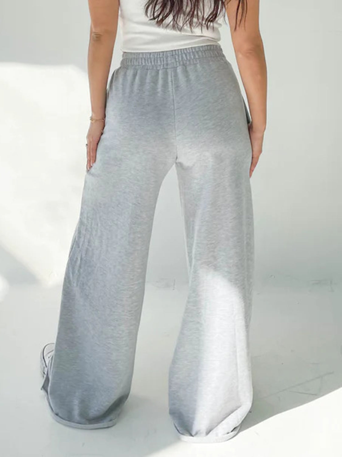 Blue Zone Planet | Elastic Waist Wide Leg Pants-BOTTOMS SIZES SMALL MEDIUM LARGE-[Adult]-[Female]-2022 Online Blue Zone Planet