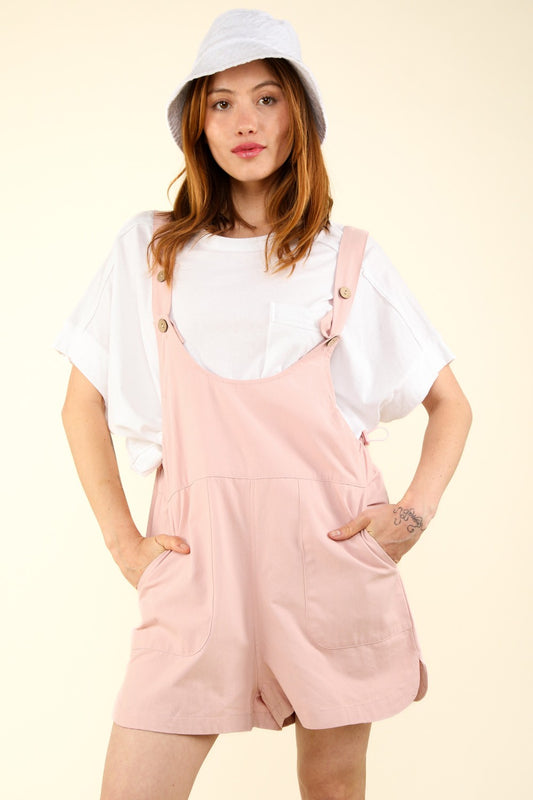 VERY J Adjustable Waist Spaghetti Strap Overalls with Pockets-TOPS / DRESSES-[Adult]-[Female]-Pink-S-2022 Online Blue Zone Planet