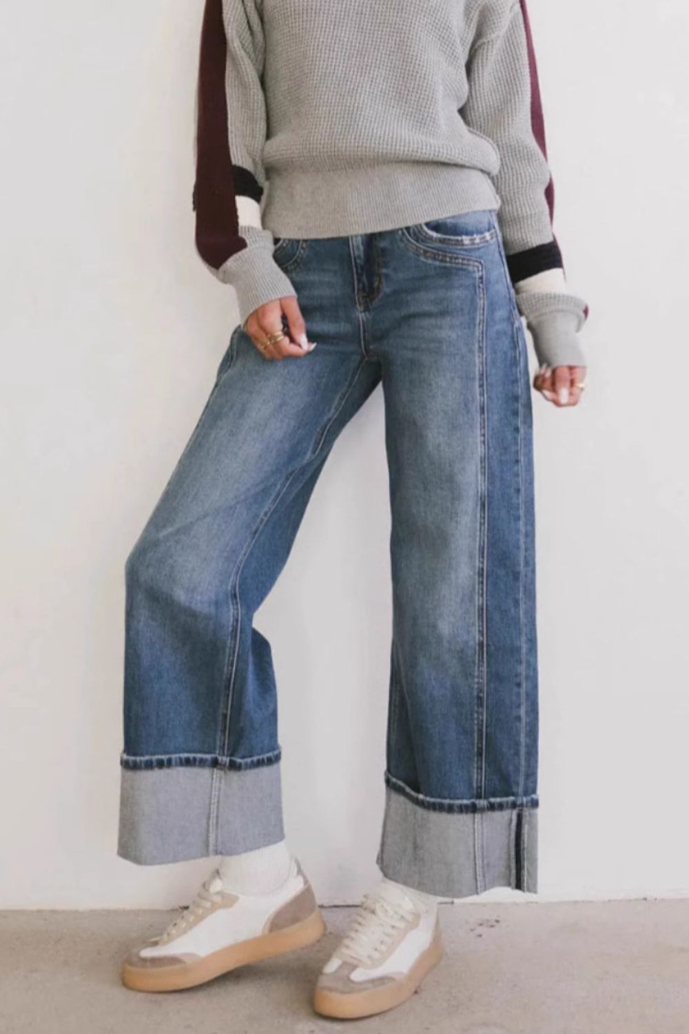 Straight Leg Jeans with Pockets-BOTTOM SIZES SMALL MEDIUM LARGE-[Adult]-[Female]-2022 Online Blue Zone Planet