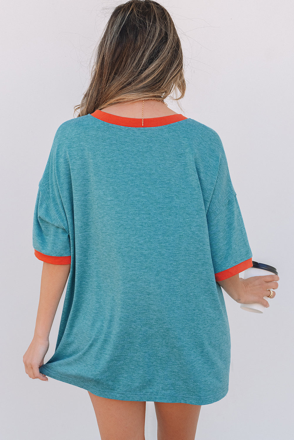 Dusk Blue Kind People are My Kind People Graphic Oversized Tee-Tops/Tops & Tees-[Adult]-[Female]-2022 Online Blue Zone Planet