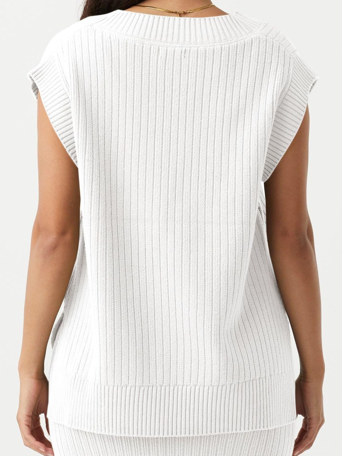 Blue Zone Planet | Mandy Ribbed V-Neck Sweater Vest-TOPS / DRESSES-[Adult]-[Female]-2022 Online Blue Zone Planet