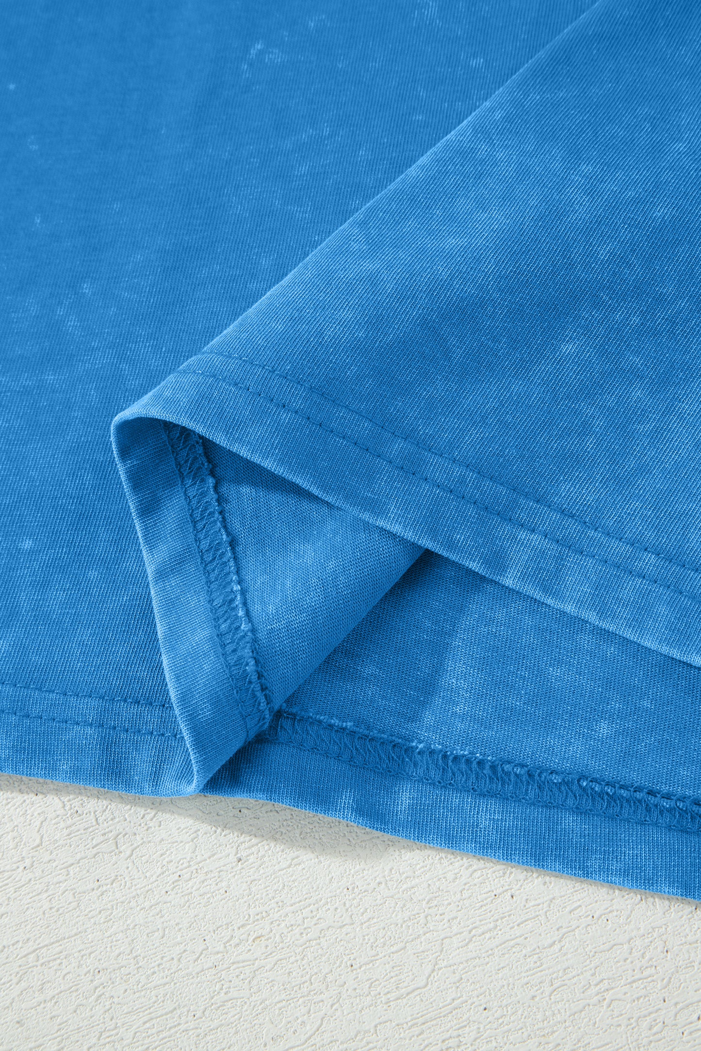 Blue Cotton Mineral Wash T Shirt-Tops/Tops & Tees-[Adult]-[Female]-2022 Online Blue Zone Planet