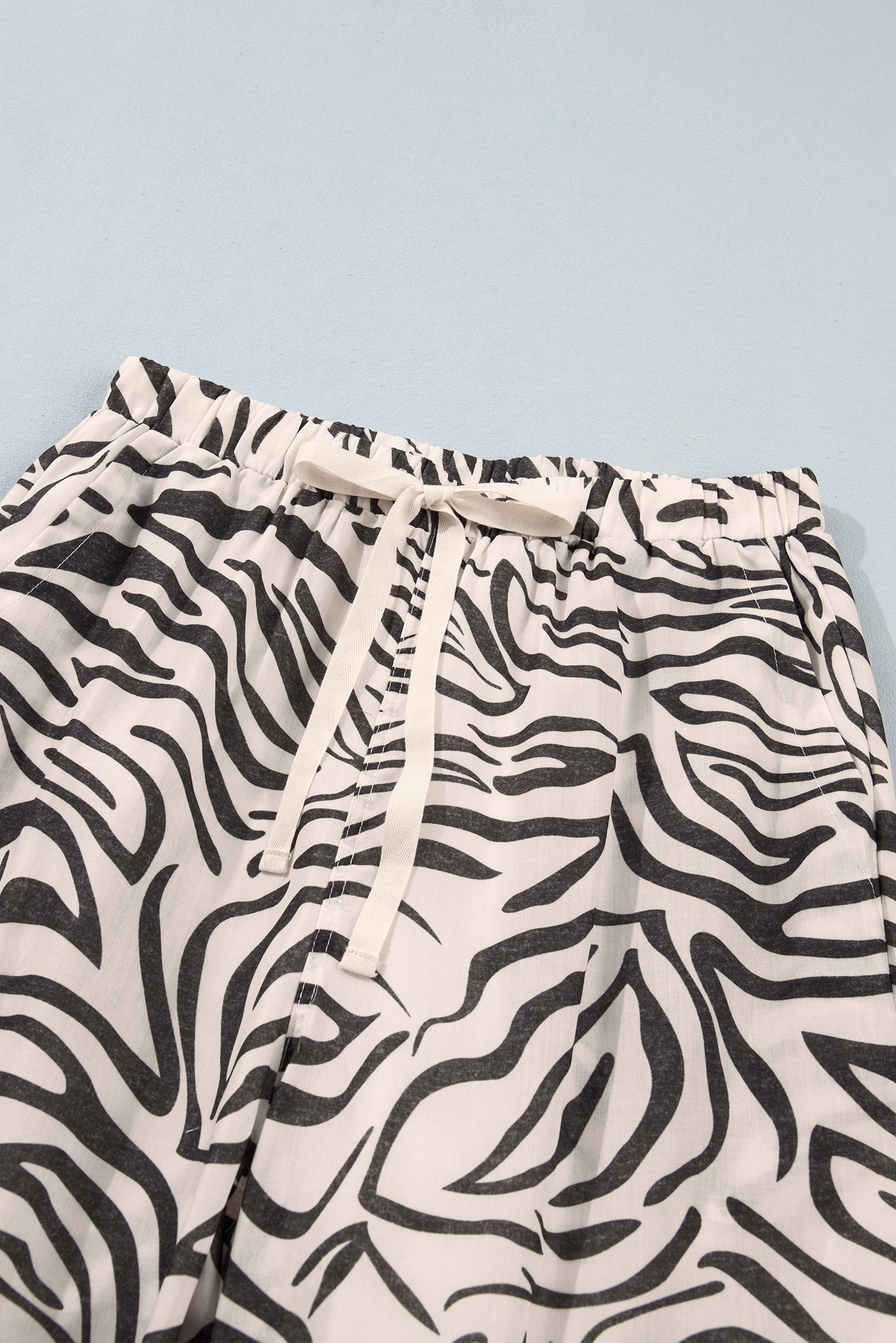Multicolour Western Print Zebra Pattern Elastic Waist Pocket Full-Length Pants-Bottoms/Pants & Culotte-[Adult]-[Female]-2022 Online Blue Zone Planet