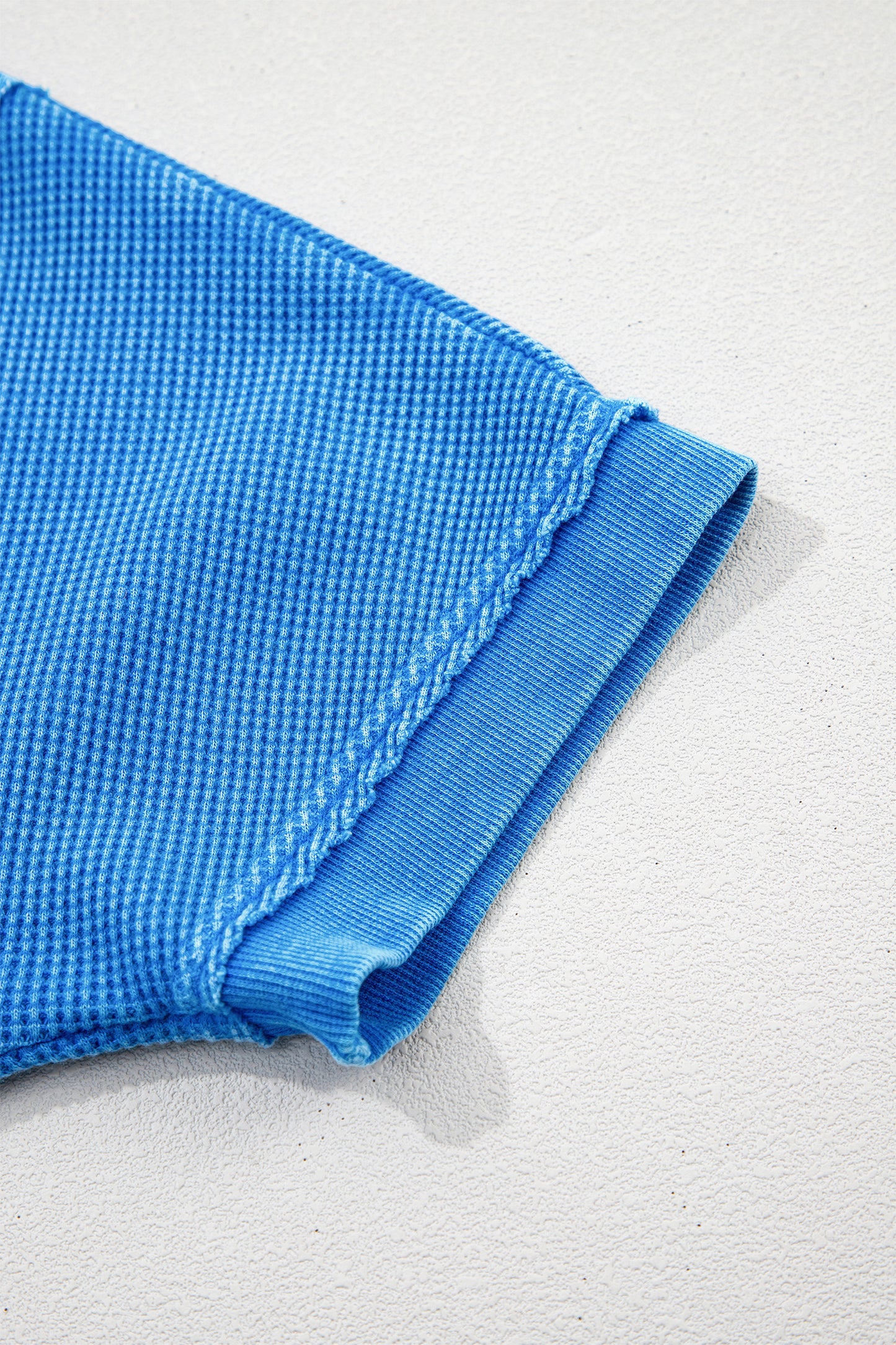 Blue Mineral Wash Star Mesh Patchwork Oversize Tee-Tops/Tops & Tees-[Adult]-[Female]-2022 Online Blue Zone Planet