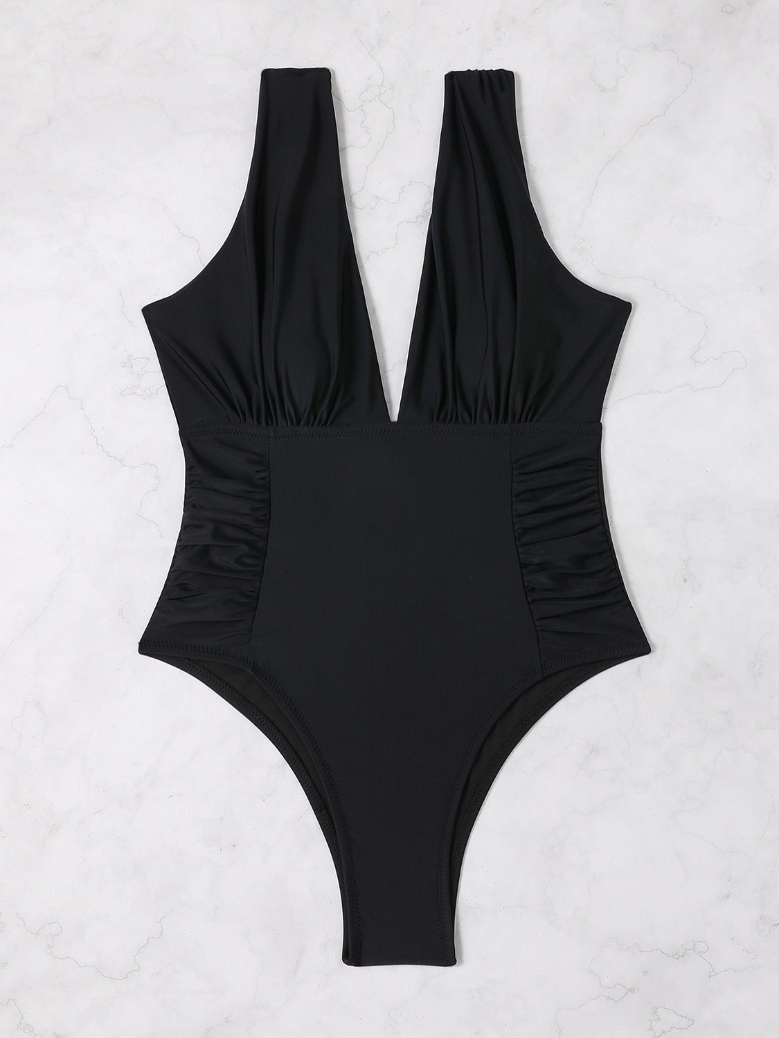 Plunge Wide Strap One-Piece Swimwear-TOPS / DRESSES-[Adult]-[Female]-2022 Online Blue Zone Planet