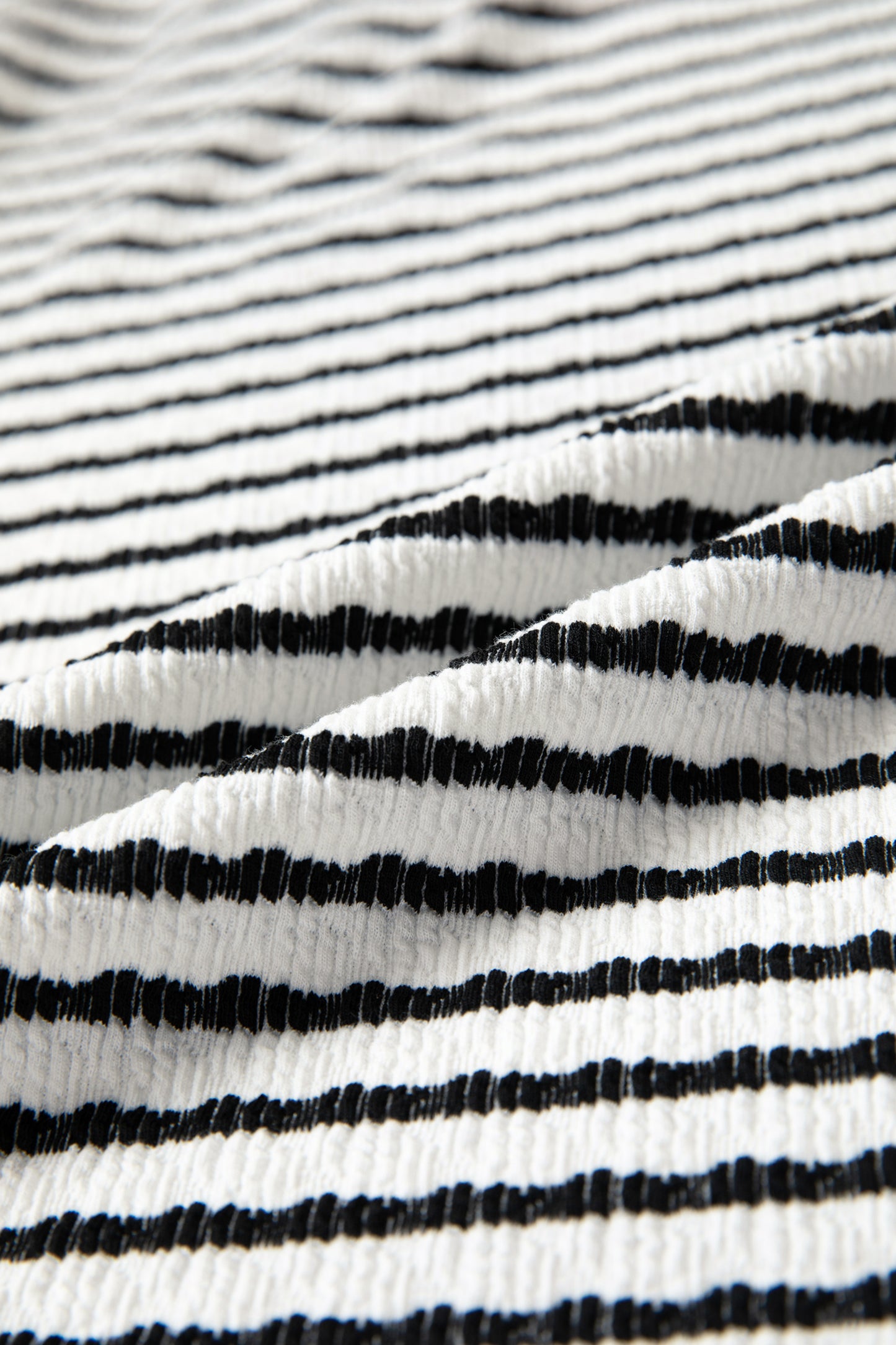 Black Stripe Textured Knit Twisted Rib Contrast Patchwork V Neck Long Sleeve Top-Tops/Long Sleeve Tops-[Adult]-[Female]-2022 Online Blue Zone Planet