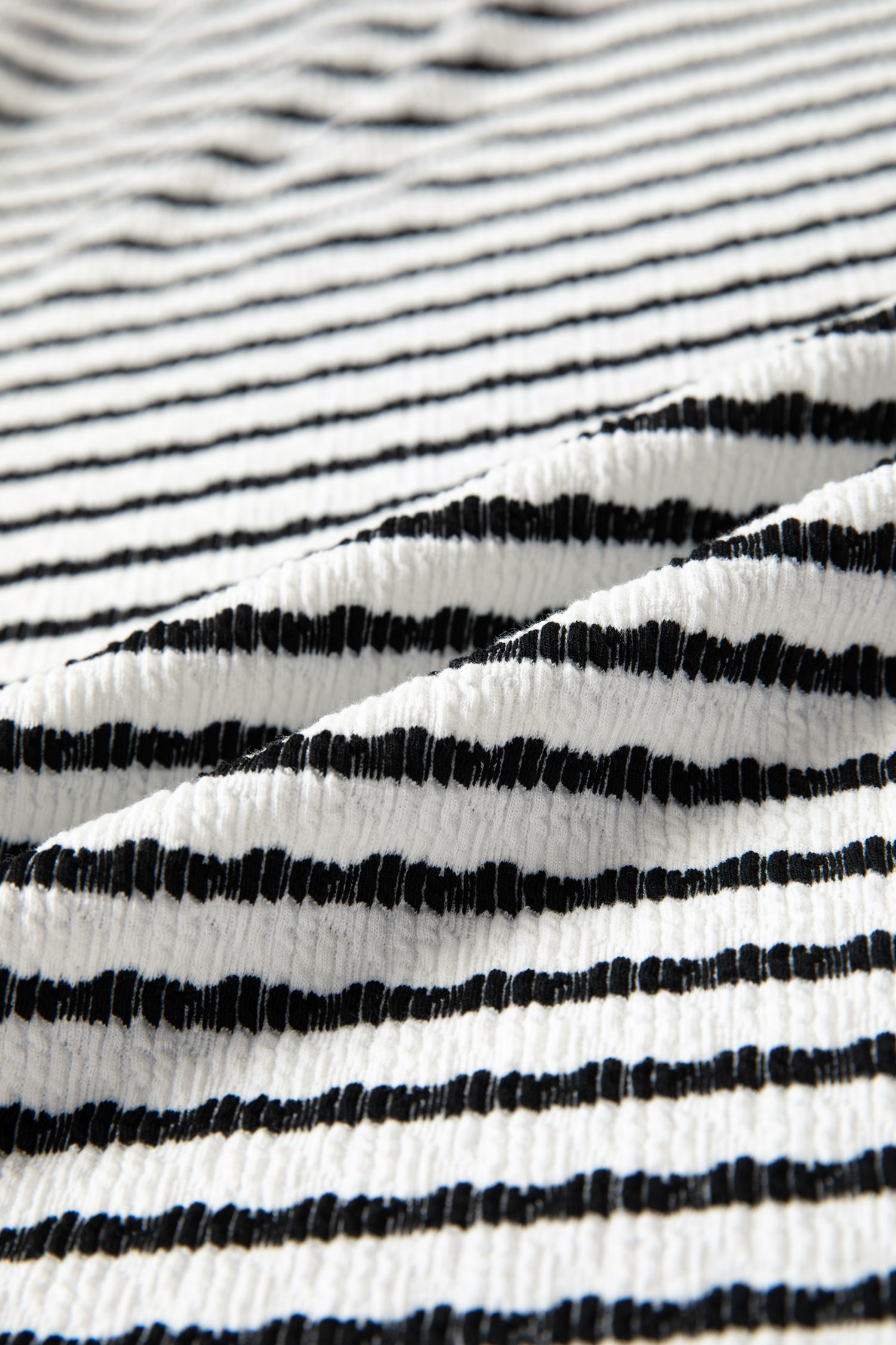 Black Stripe Textured Knit Twisted Rib Contrast Patchwork V Neck Long Sleeve Top-Tops/Long Sleeve Tops-[Adult]-[Female]-2022 Online Blue Zone Planet