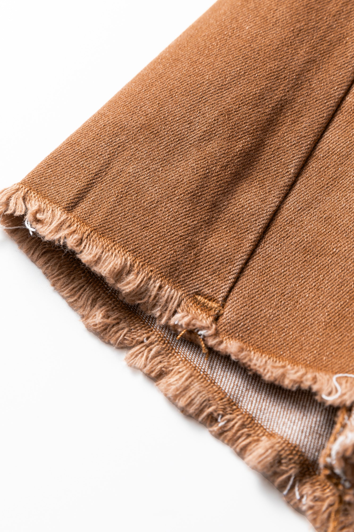 Coffee High Waist Button Fly Seamed Raw Hem Flare Jeans-Bottoms/Jeans-[Adult]-[Female]-2022 Online Blue Zone Planet