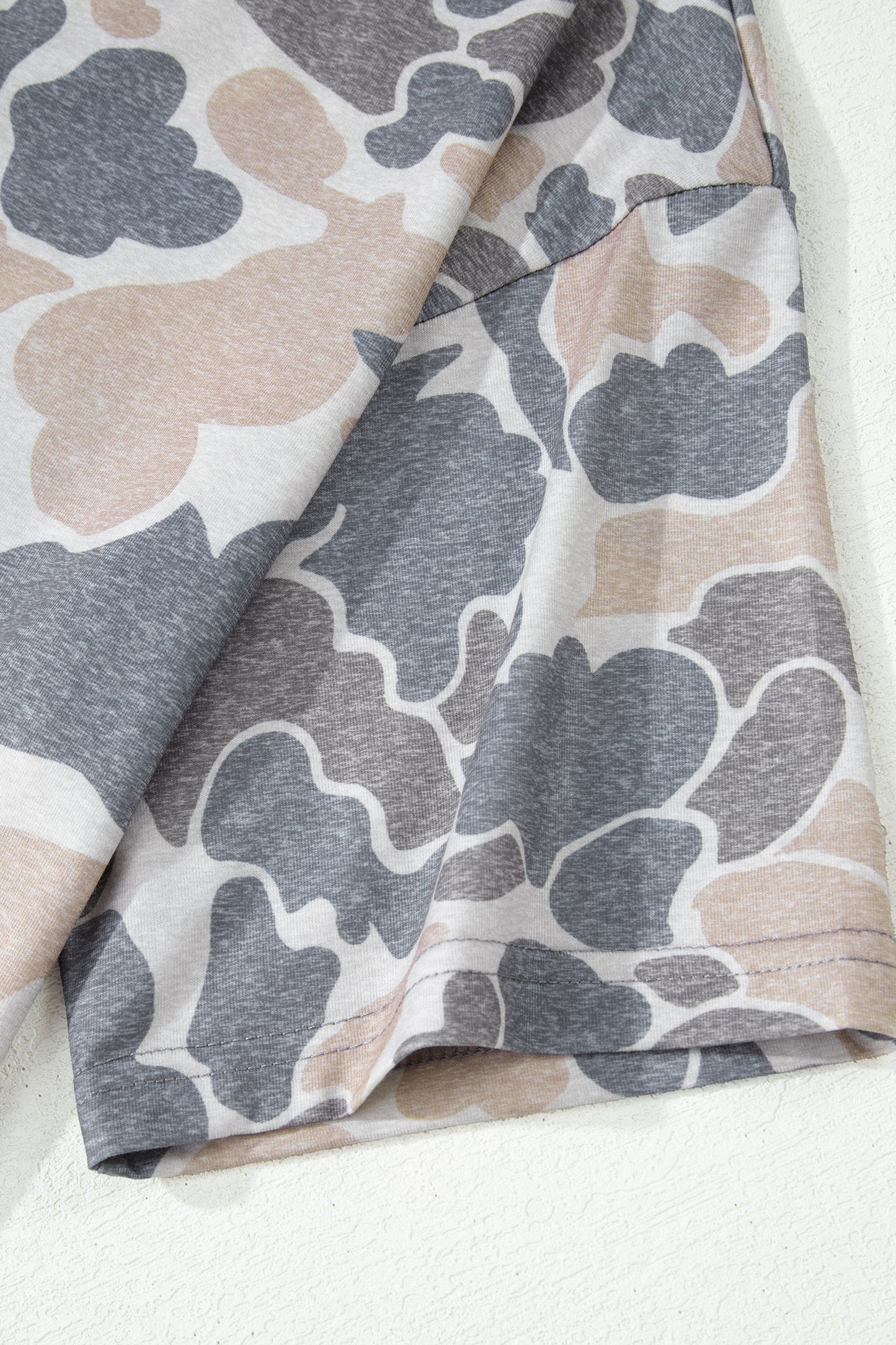 Multicolour Retro Camouflage Print Womens Casual T Shirt-Tops/Tops & Tees-[Adult]-[Female]-2022 Online Blue Zone Planet