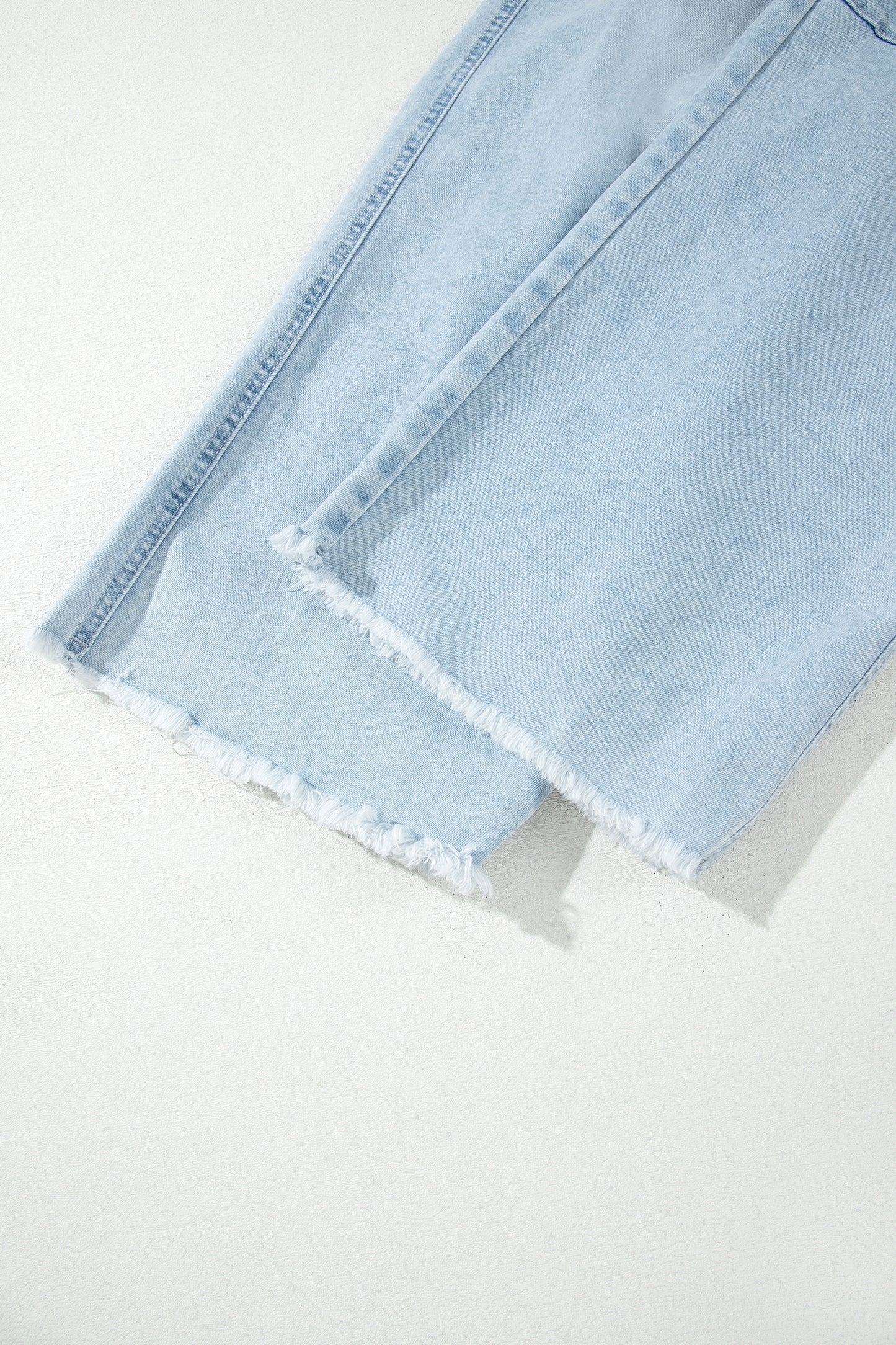 Beau Blue Plus Size Seam Detail Patch Pocket Raw Cut Shift Jeans-Plus Size/Plus Size Bottoms-[Adult]-[Female]-2022 Online Blue Zone Planet