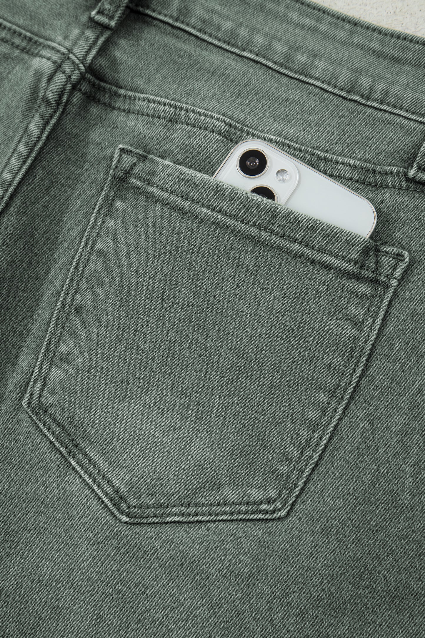 Four Leaf Clover Slight Distressed Raw Edge Wide Leg Jeans-Bottoms/Jeans-[Adult]-[Female]-2022 Online Blue Zone Planet