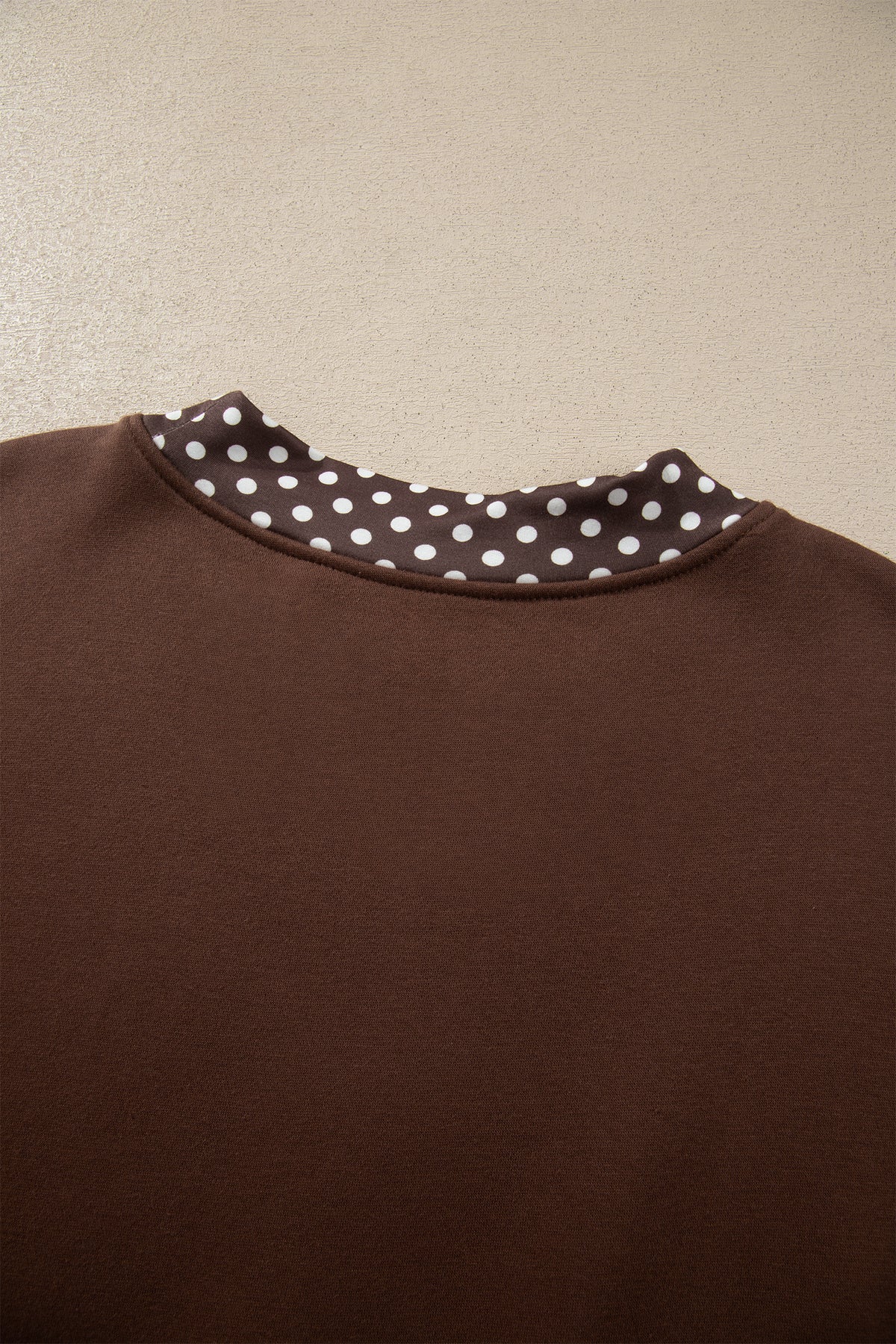 Dirty blue Colorblock Polka Dot Contrast Trim Oversized Sweatshirt-Tops/Sweatshirts & Hoodies-[Adult]-[Female]-2022 Online Blue Zone Planet