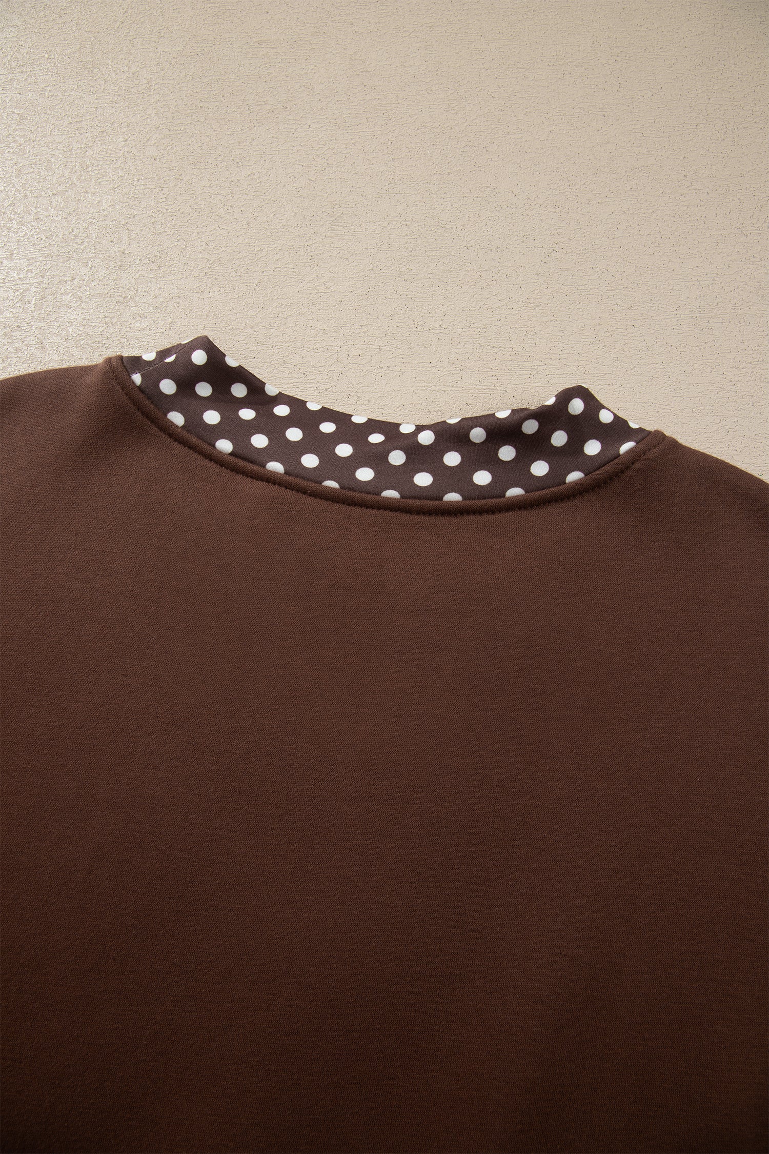 Dirty blue Colorblock Polka Dot Contrast Trim Oversized Sweatshirt-Tops/Sweatshirts & Hoodies-[Adult]-[Female]-2022 Online Blue Zone Planet