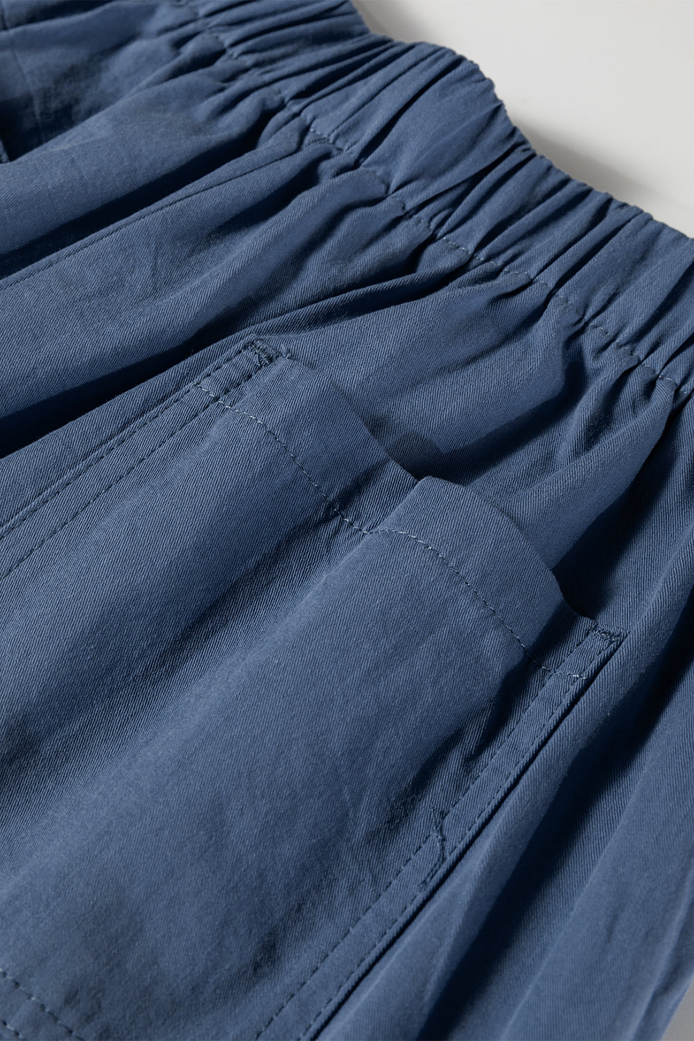 Blue Daisy Print Drawstring Waist Shorts With Pockets-Bottoms/Casual Shorts-[Adult]-[Female]-2022 Online Blue Zone Planet