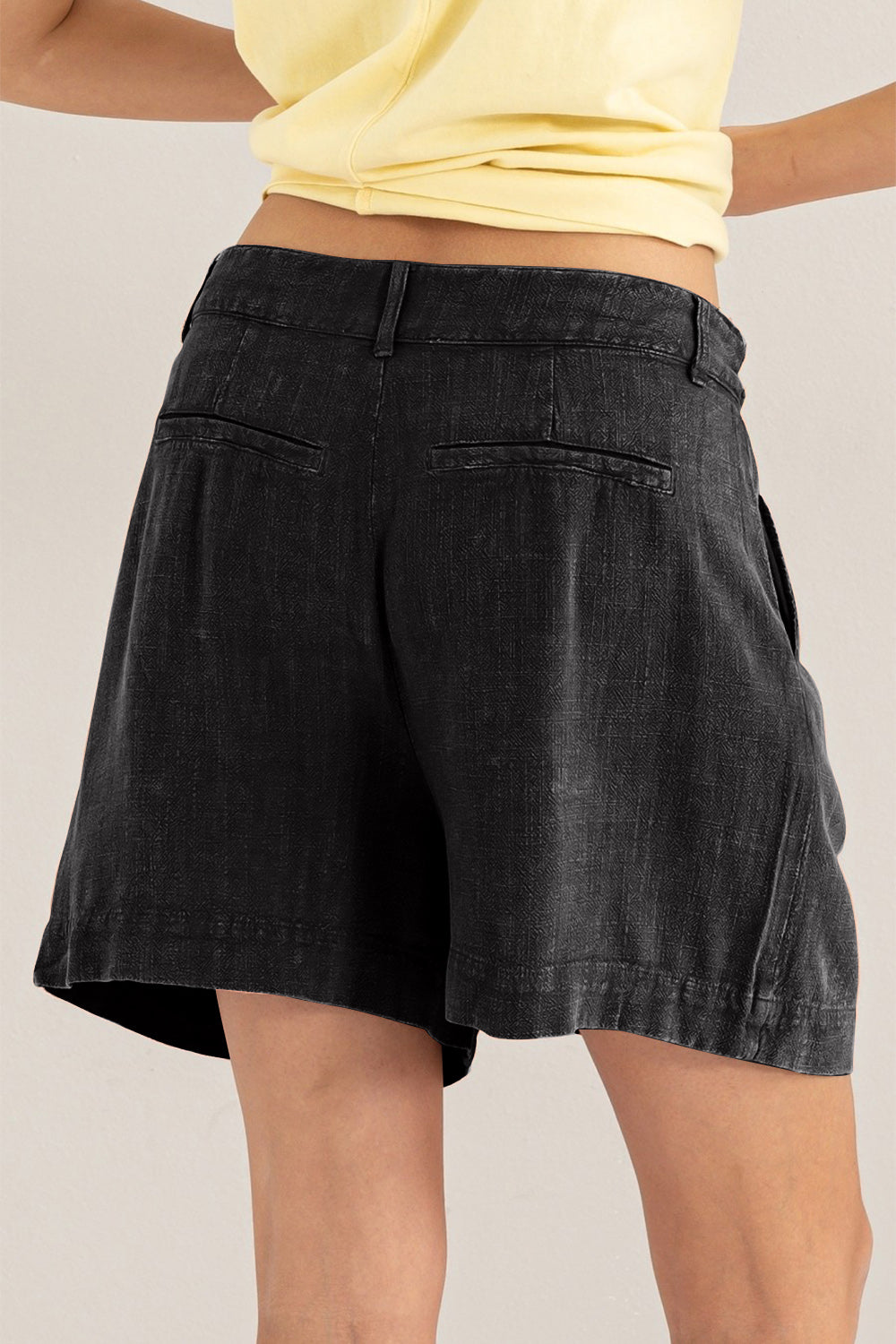 HYFVE High Waist Pleated Linen Shorts-BOTTOMS SIZES SMALL MEDIUM LARGE-[Adult]-[Female]-2022 Online Blue Zone Planet