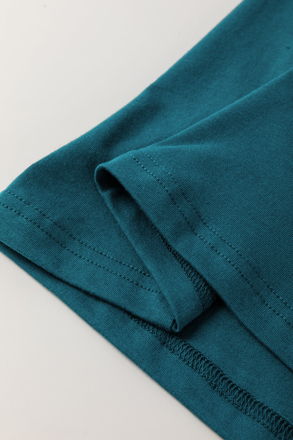 Blue Sapphire Solid Color Stitching Detail Round Neck Tank Top-Tops/Tank Tops-[Adult]-[Female]-2022 Online Blue Zone Planet